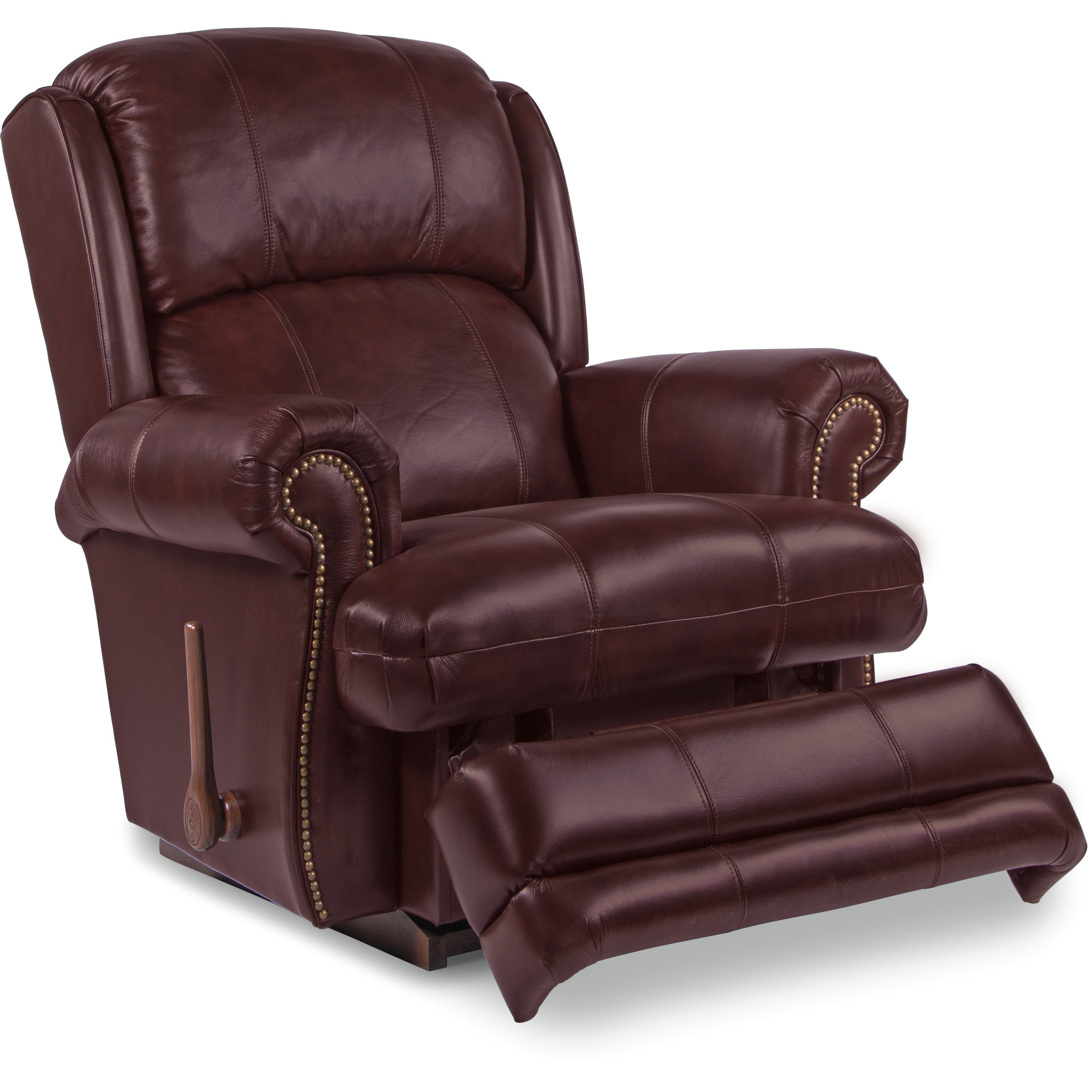 Leather on sale nailhead recliner