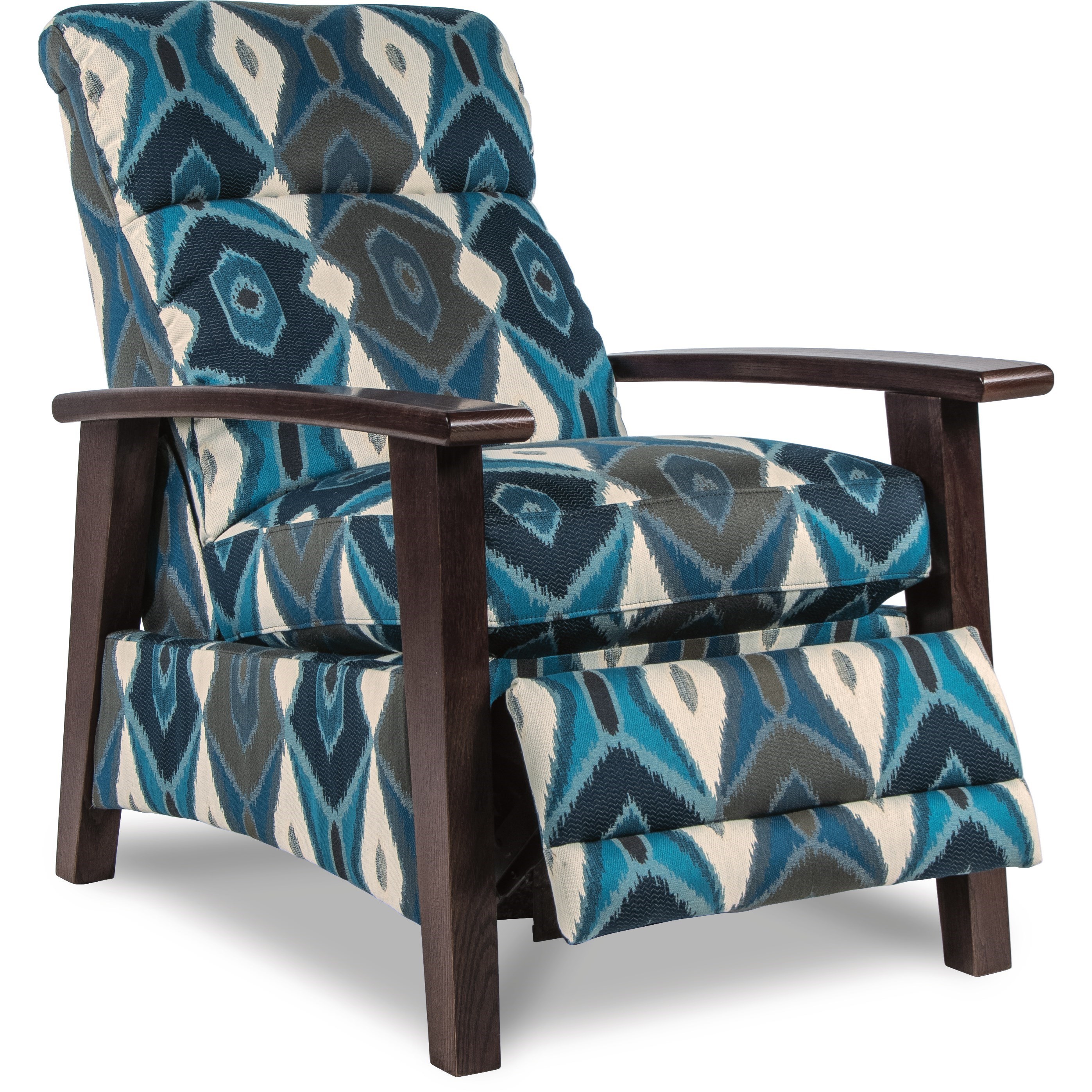 La Z Boy Recliners P25409 Nouveau Modern Recliner with Wood Arms and Power Motion Bullard Furniture Recliner High Leg