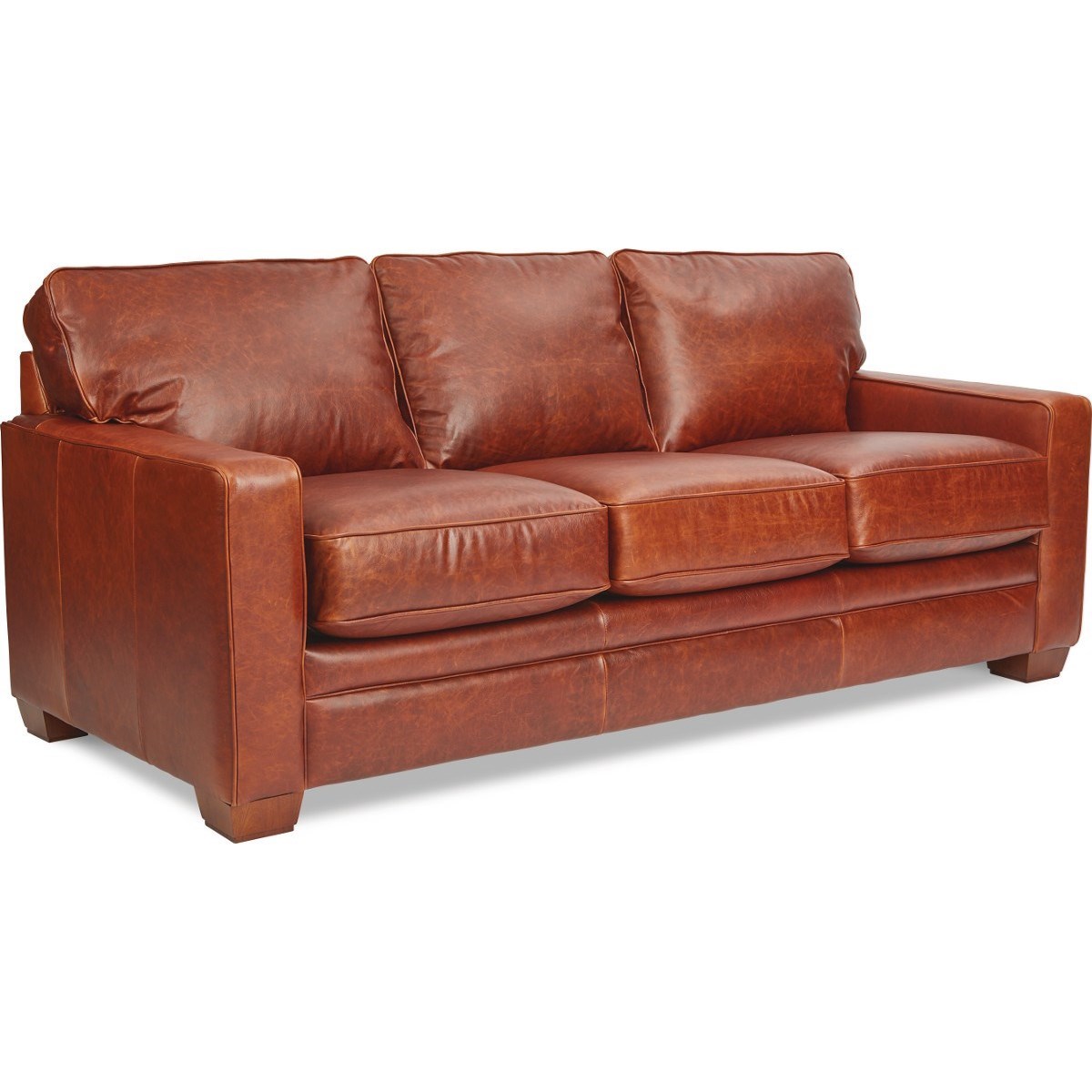 Lazy boy new arrivals red leather sofa