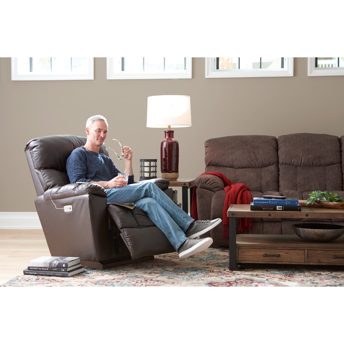 La Z Boy Morrison P10766 LB159379 Power Recline XR Rocker Recliner