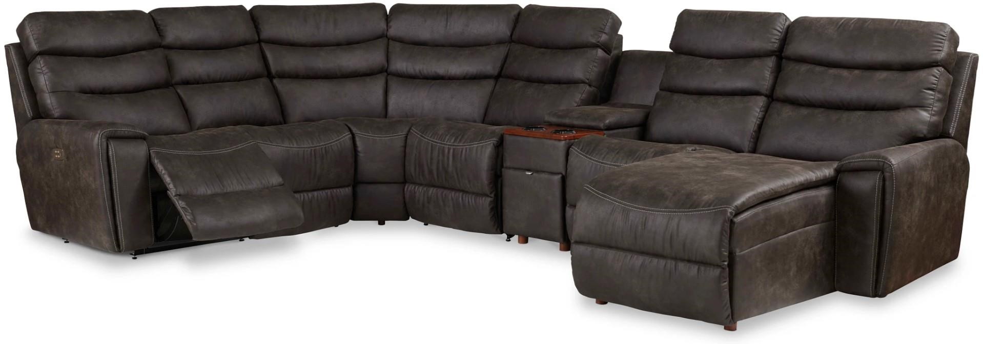 Lazy boy leather sectional recliner discount