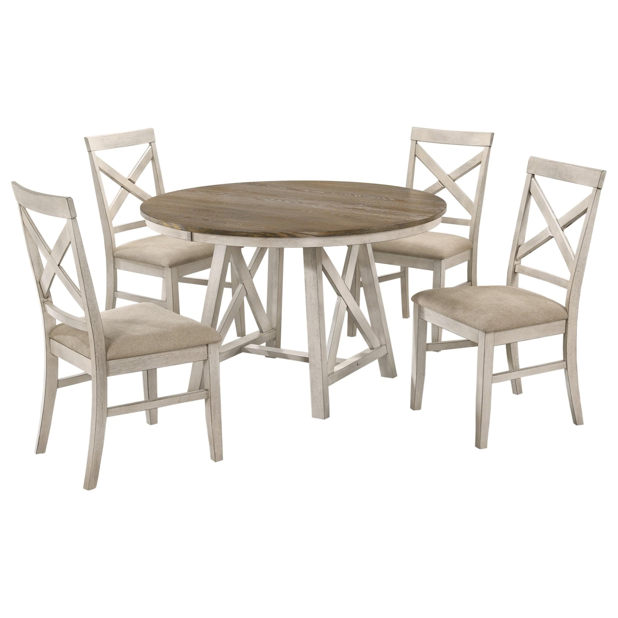 Lacey Furniture Somerset D29595PCRND Round Two Tone Dining Table with 4 Side Chairs Royal