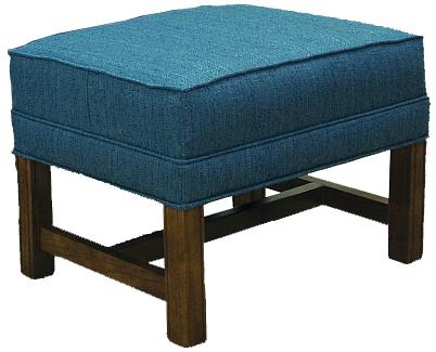 Lancer 1414 1424 Traditional Ottoman with Oak Chippendale Base