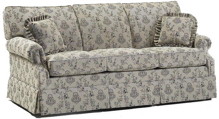 Backless settee deals with rolled arms