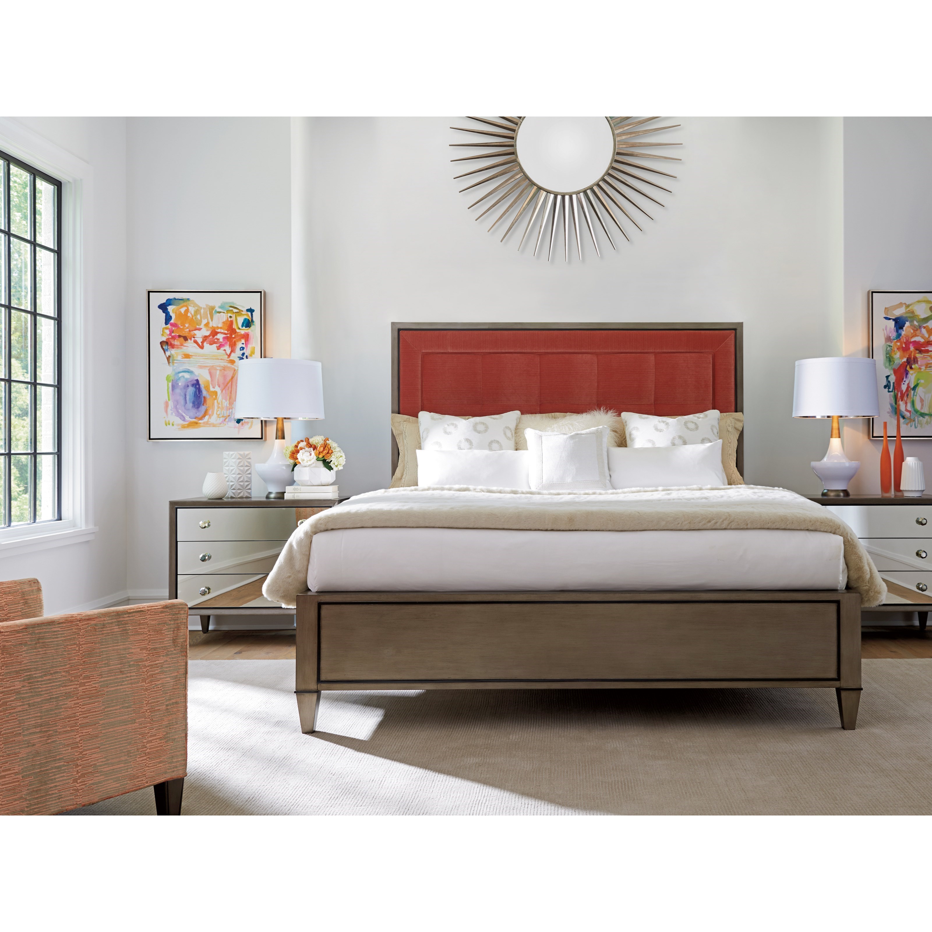 Lexington Ariana 732 621 Divonne Mirrored Nightstand with Abalone