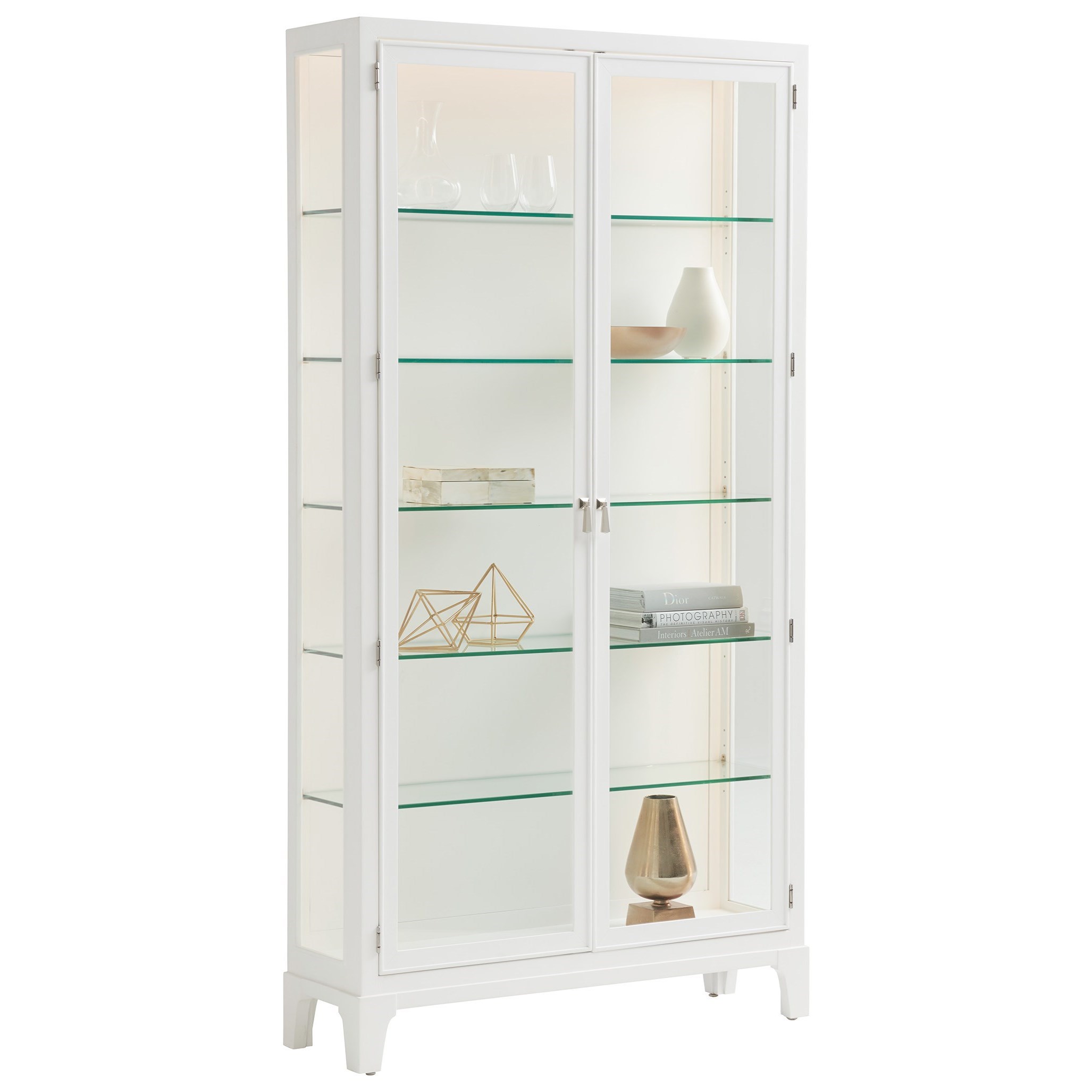 Tall white shop curio cabinet