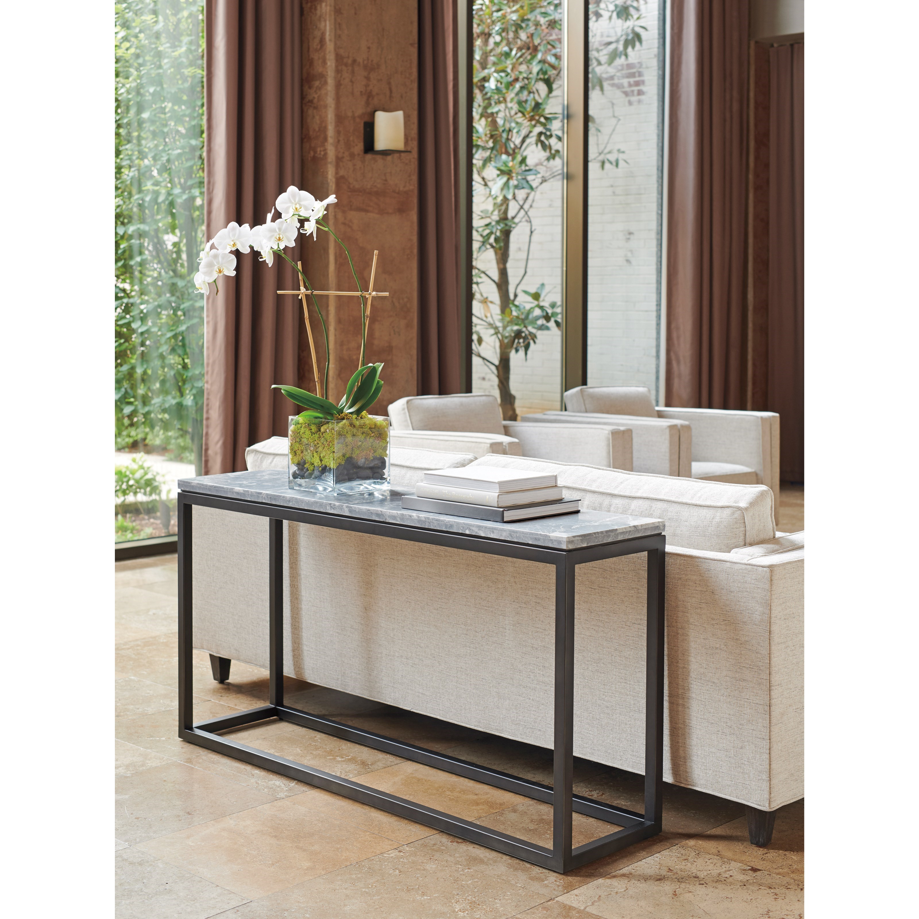 Marble top outlet sofa console table