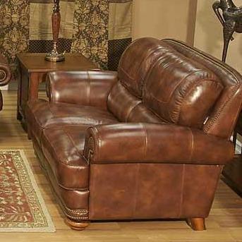 Leather loveseat deals with nailhead trim