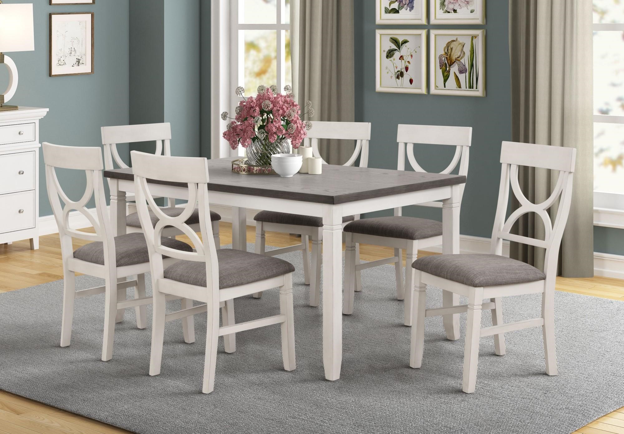 White table shop and 6 chairs