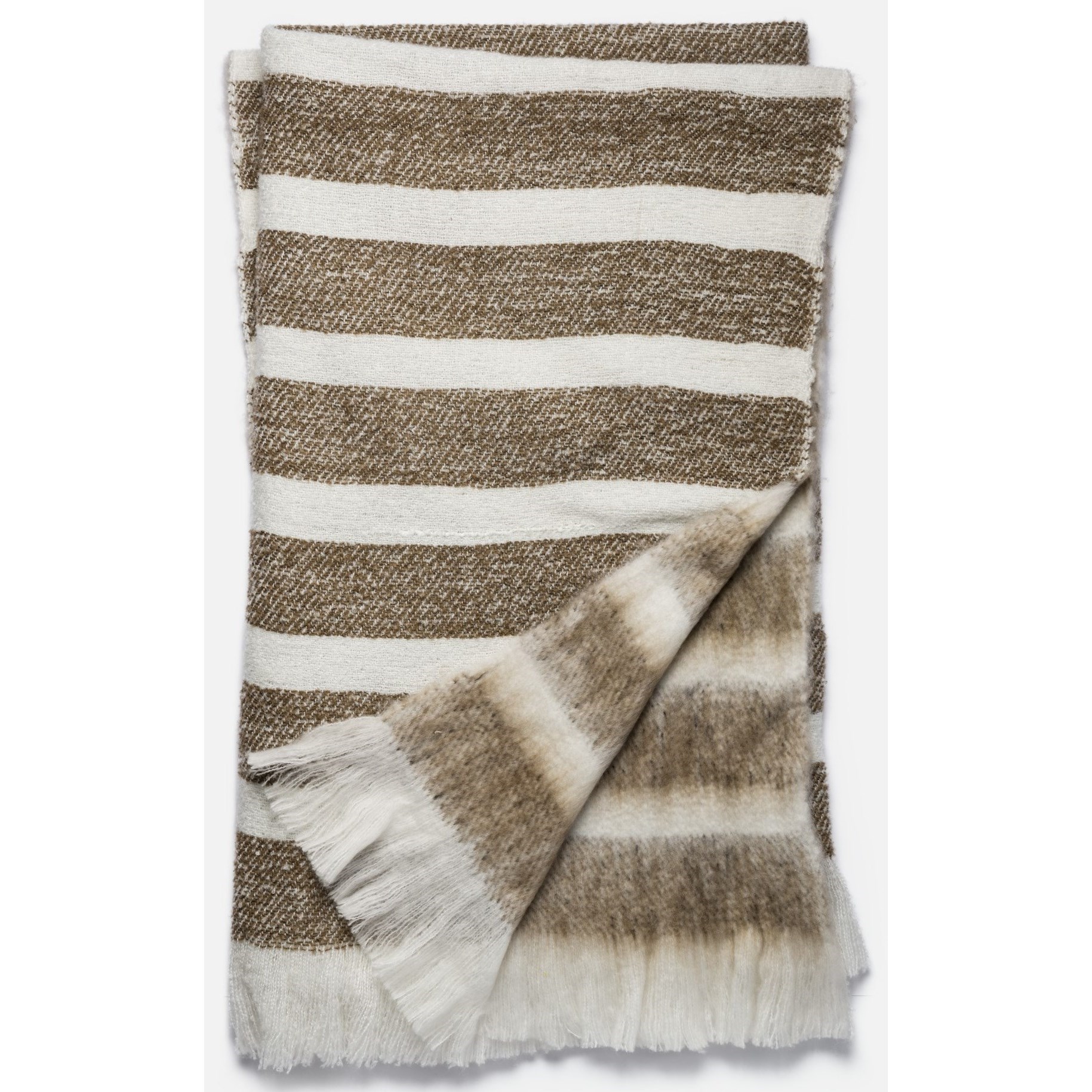 Magnolia Home by Joanna Gaines for Loloi Duke DUKET1000WHCATH01 4 2 X 5 White Camel Throw Blanket Howell Furniture Blankets Throws