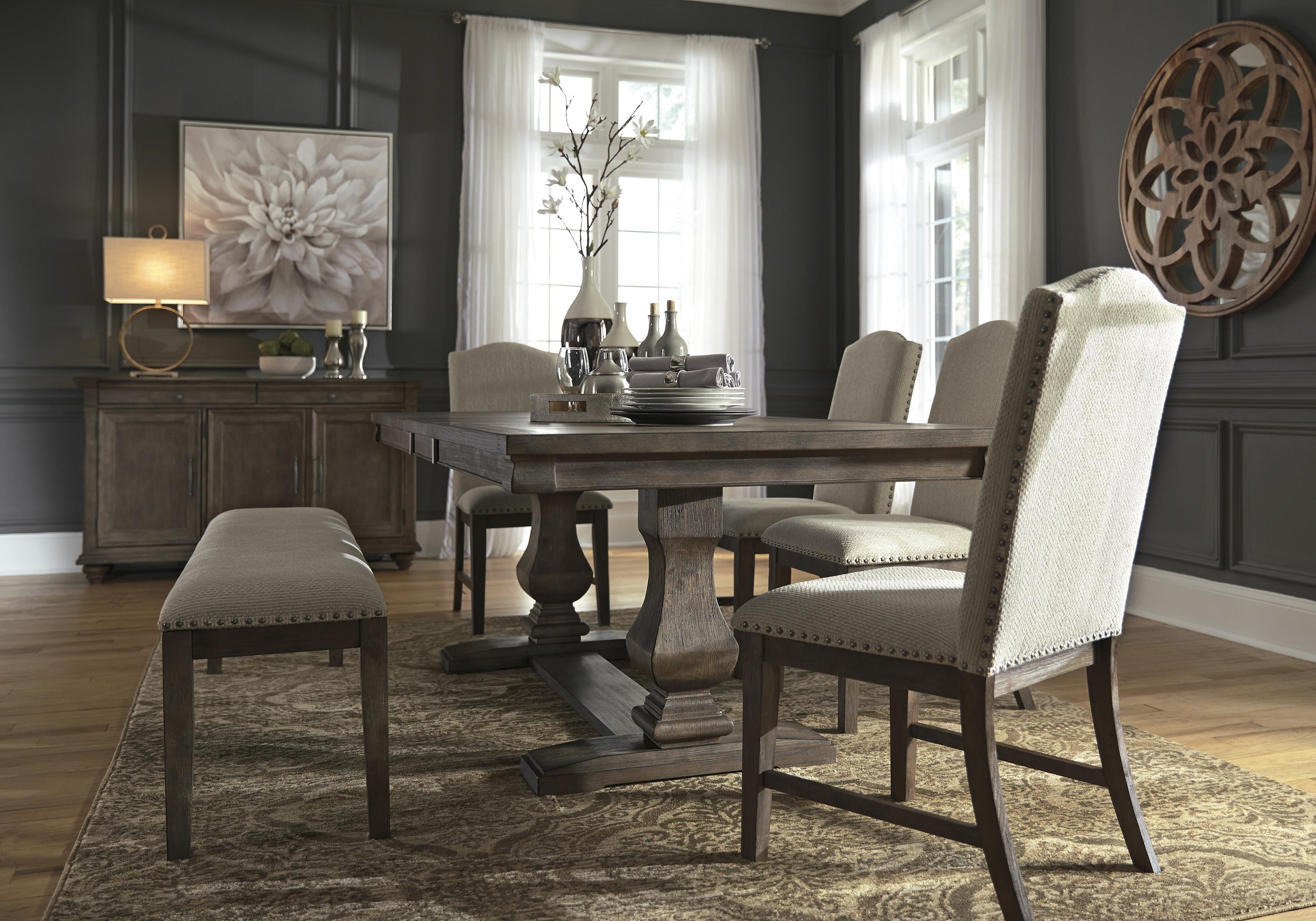 Johnelle dining table online and 6 chairs set