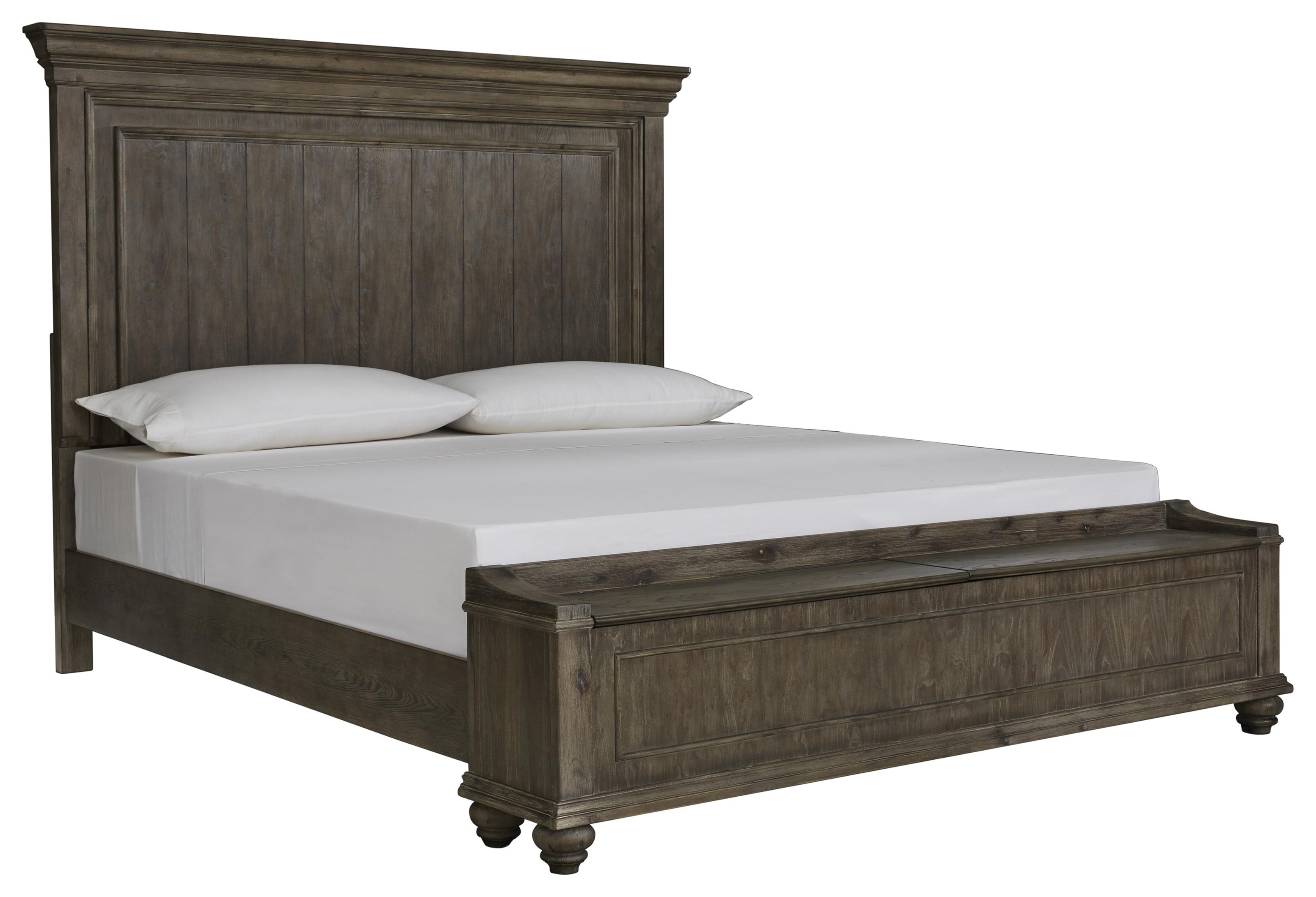 Queen bed shop with footboard bench