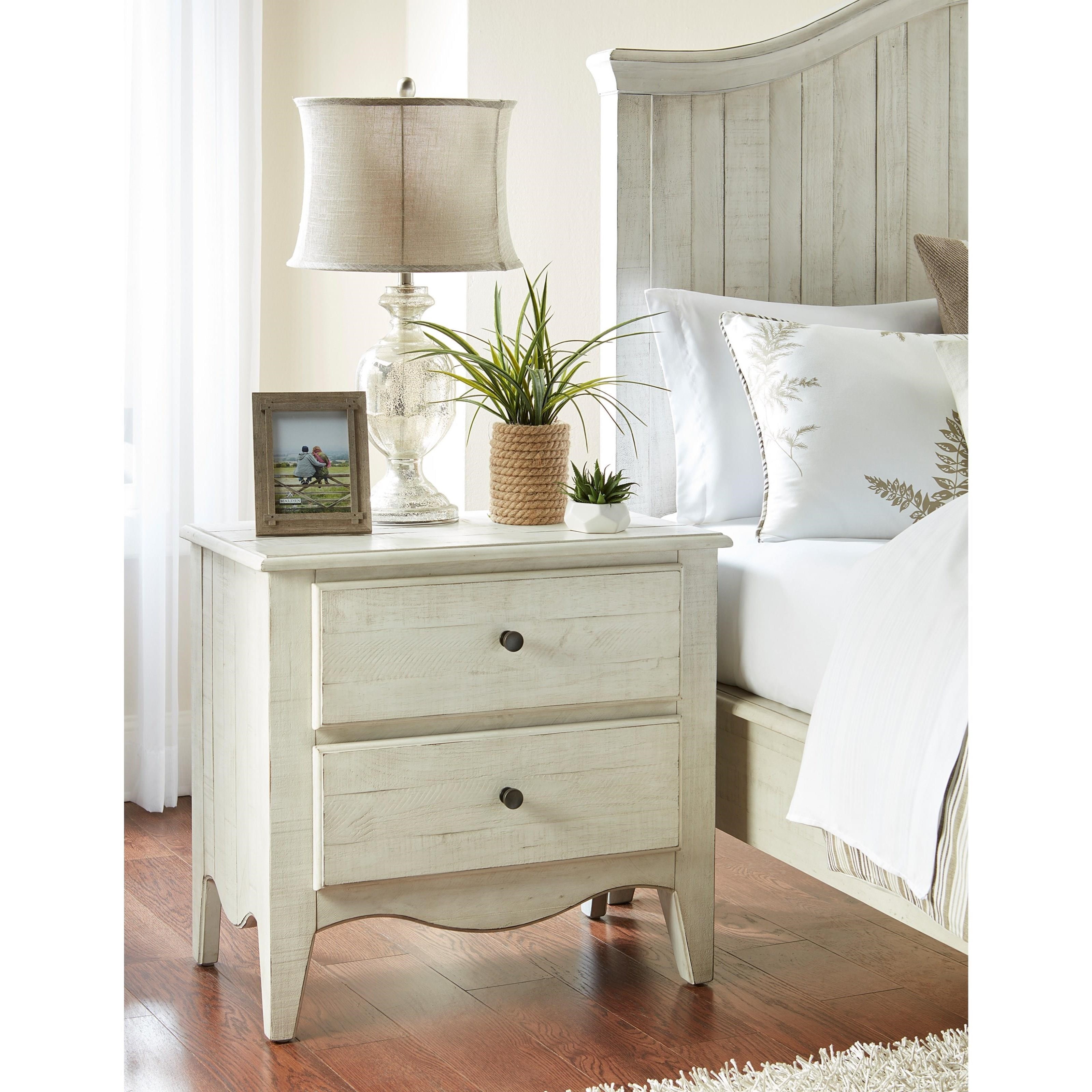 White wash bedside shop tables