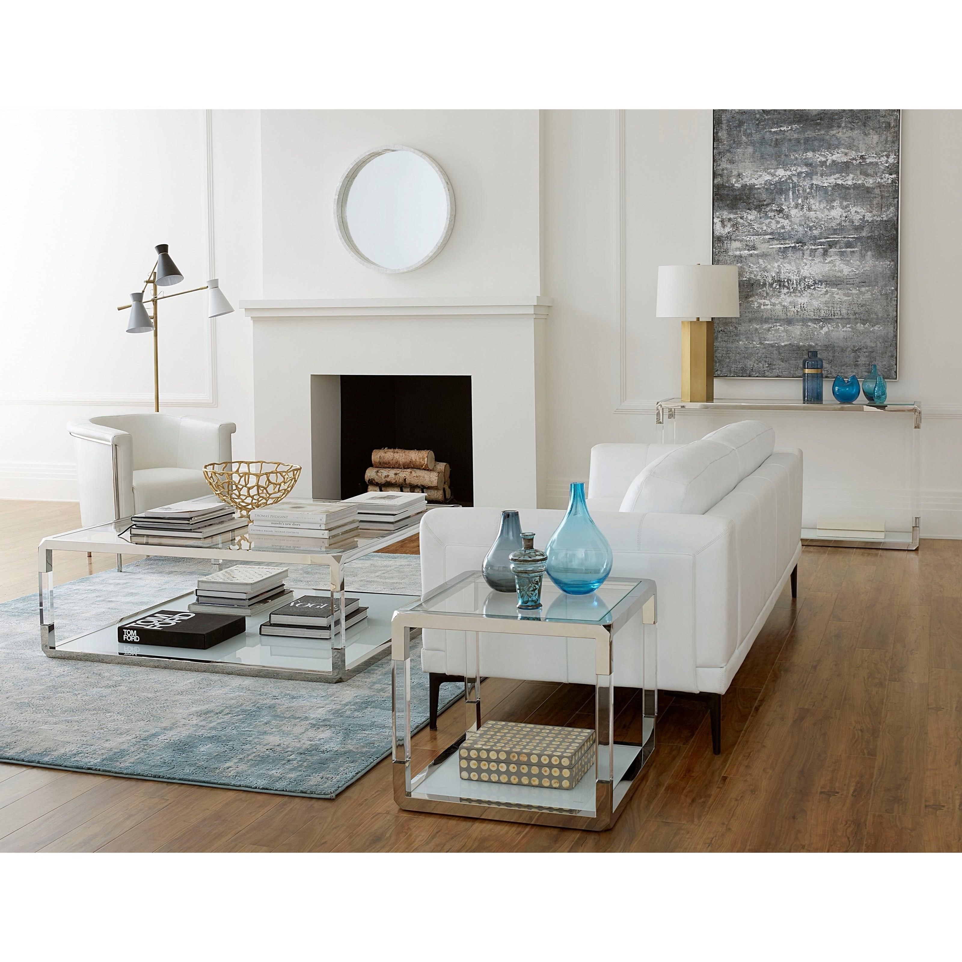 Square lucite shop coffee table