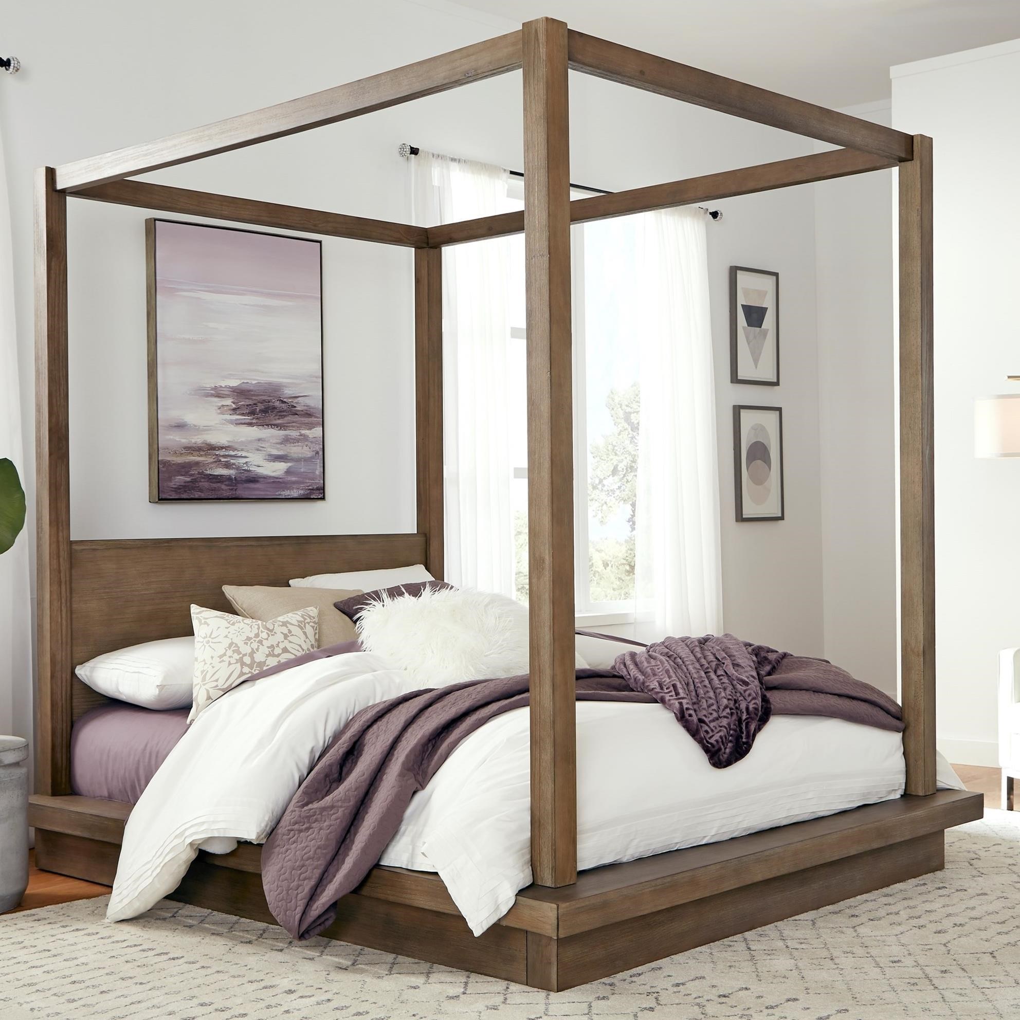 Platform canopy bed clearance king