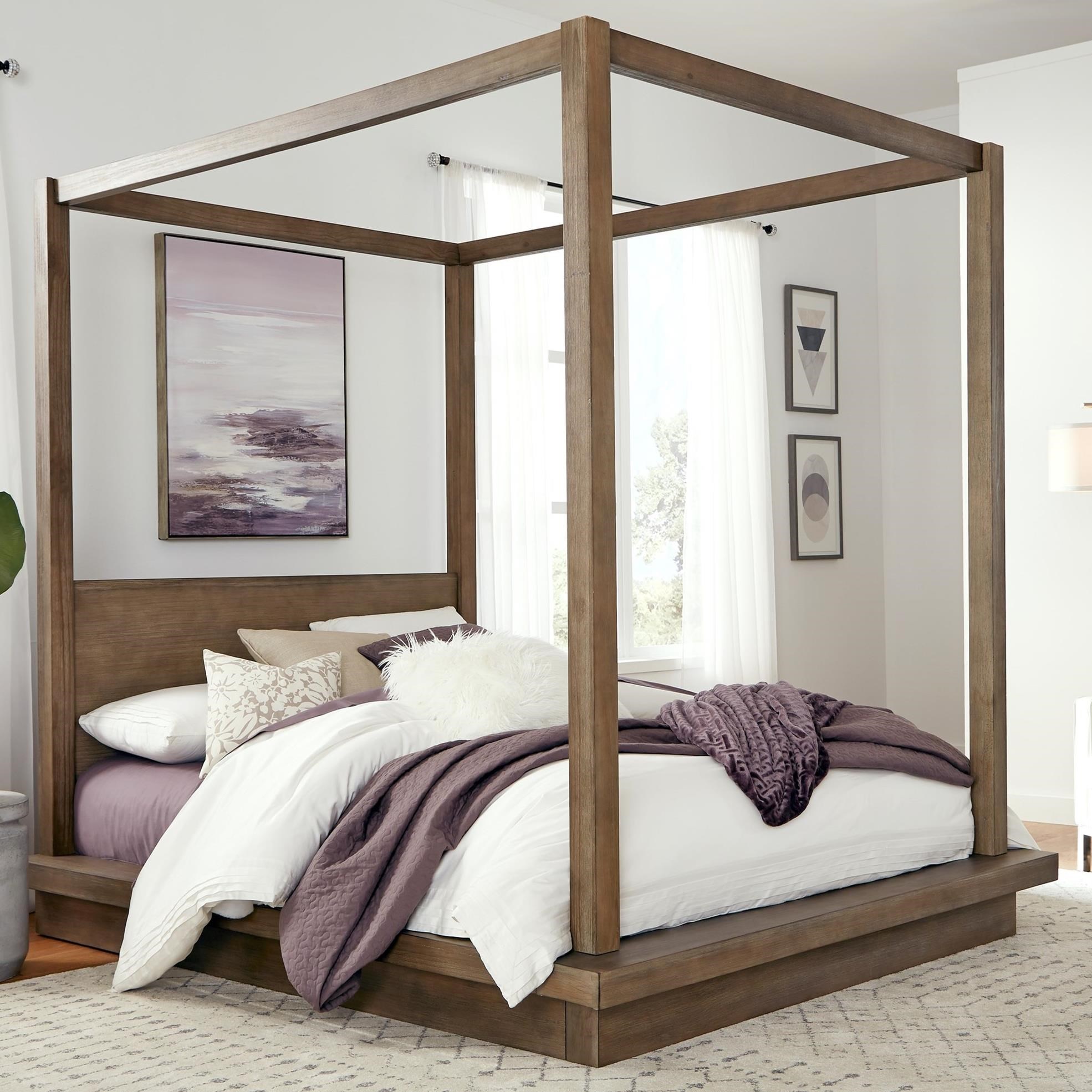 Cal king on sale canopy bed