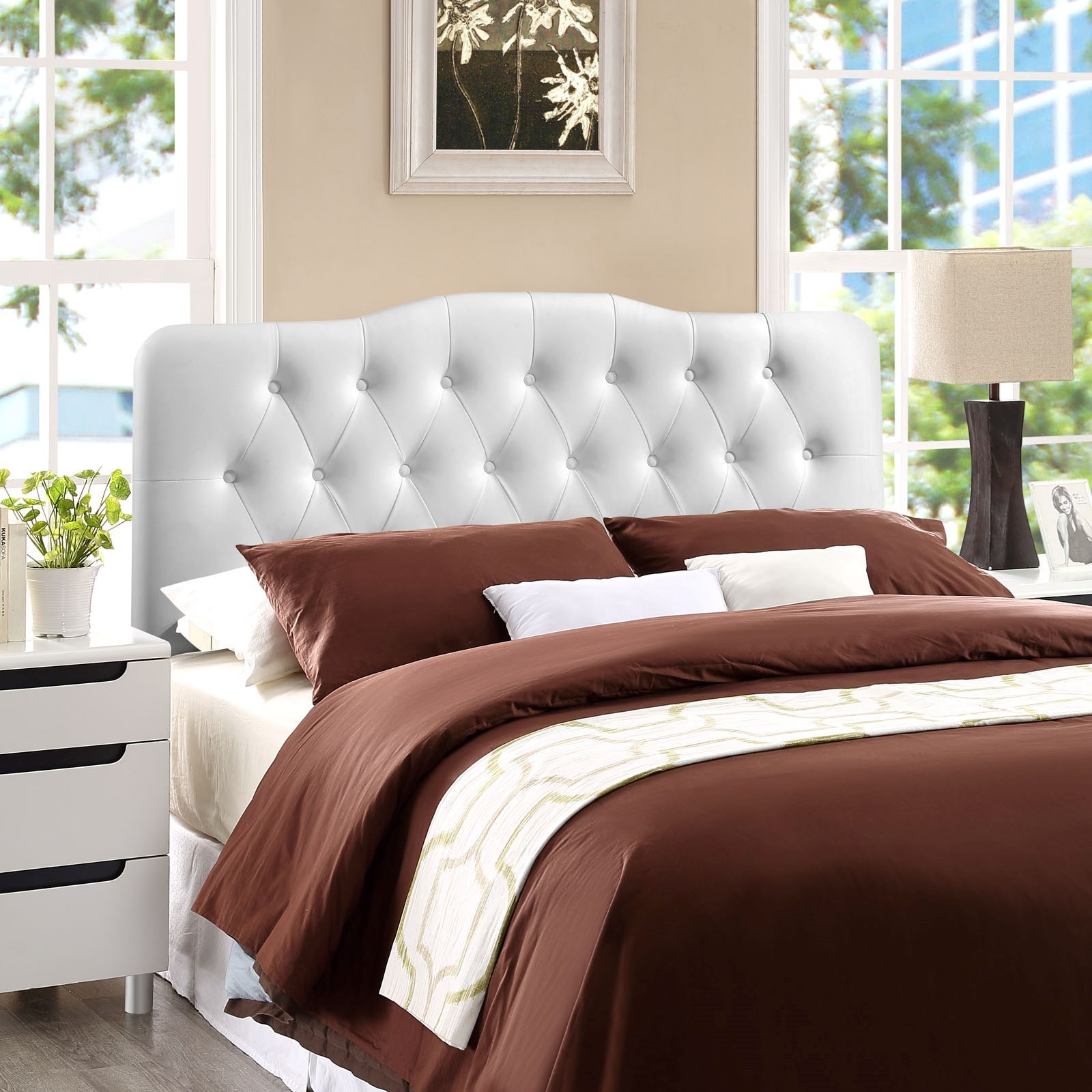 Modway Annabel MOD 5159 WHI King Upholstered Vinyl Headboard