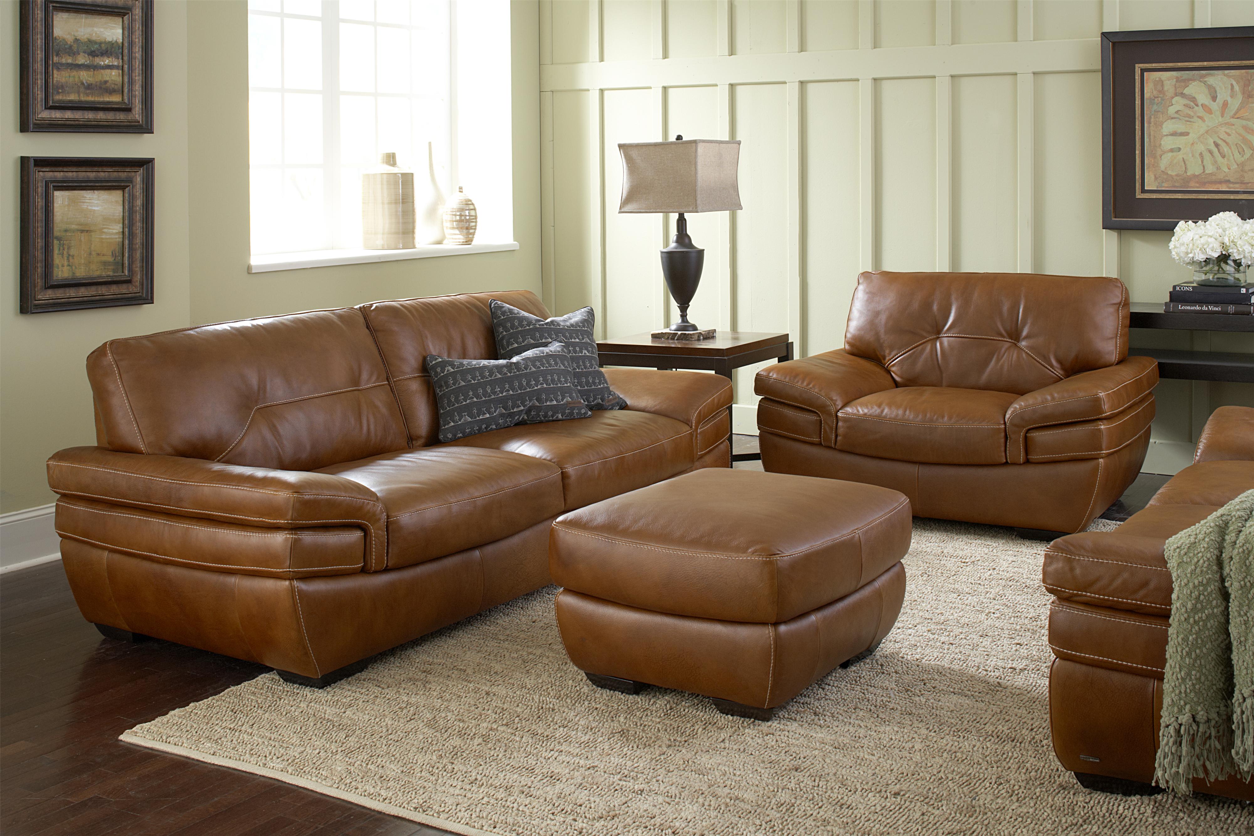 Natuzzi Editions 100 Italian Leather 115209086 Contemporary Chair with Tufted Back and Pillow Arms Sadler s Home Furnishings Uph Chair a halfs