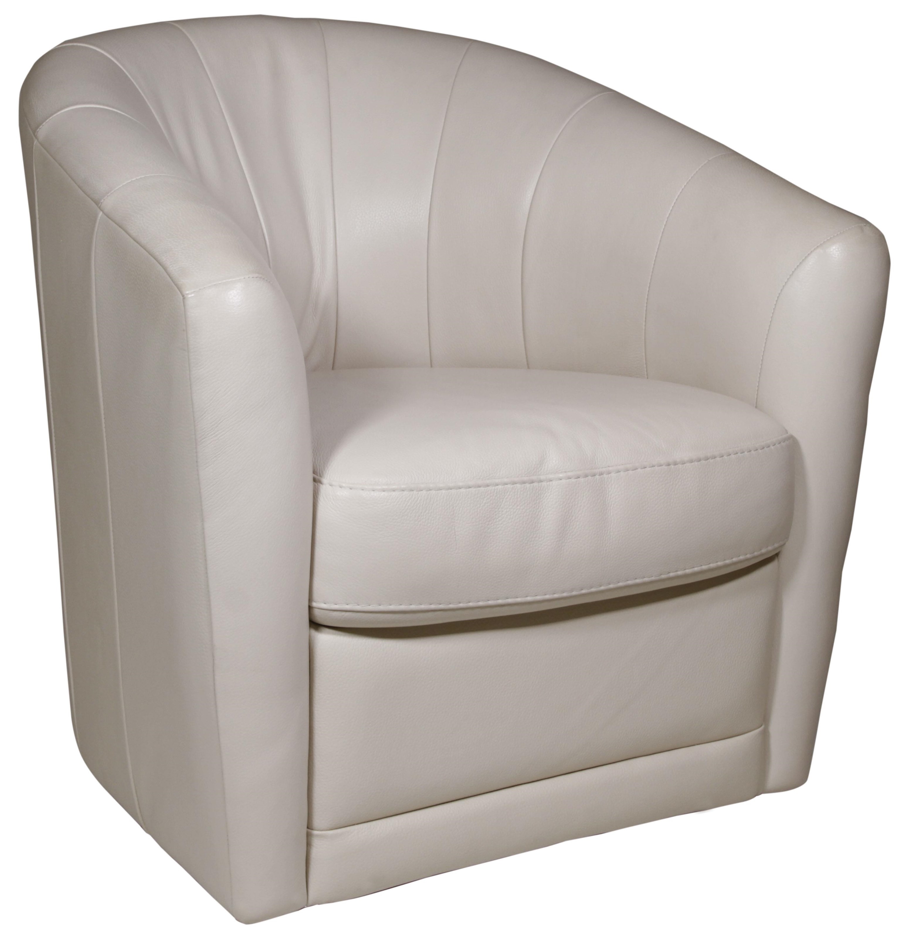Natuzzi leather barrel sales swivel chair