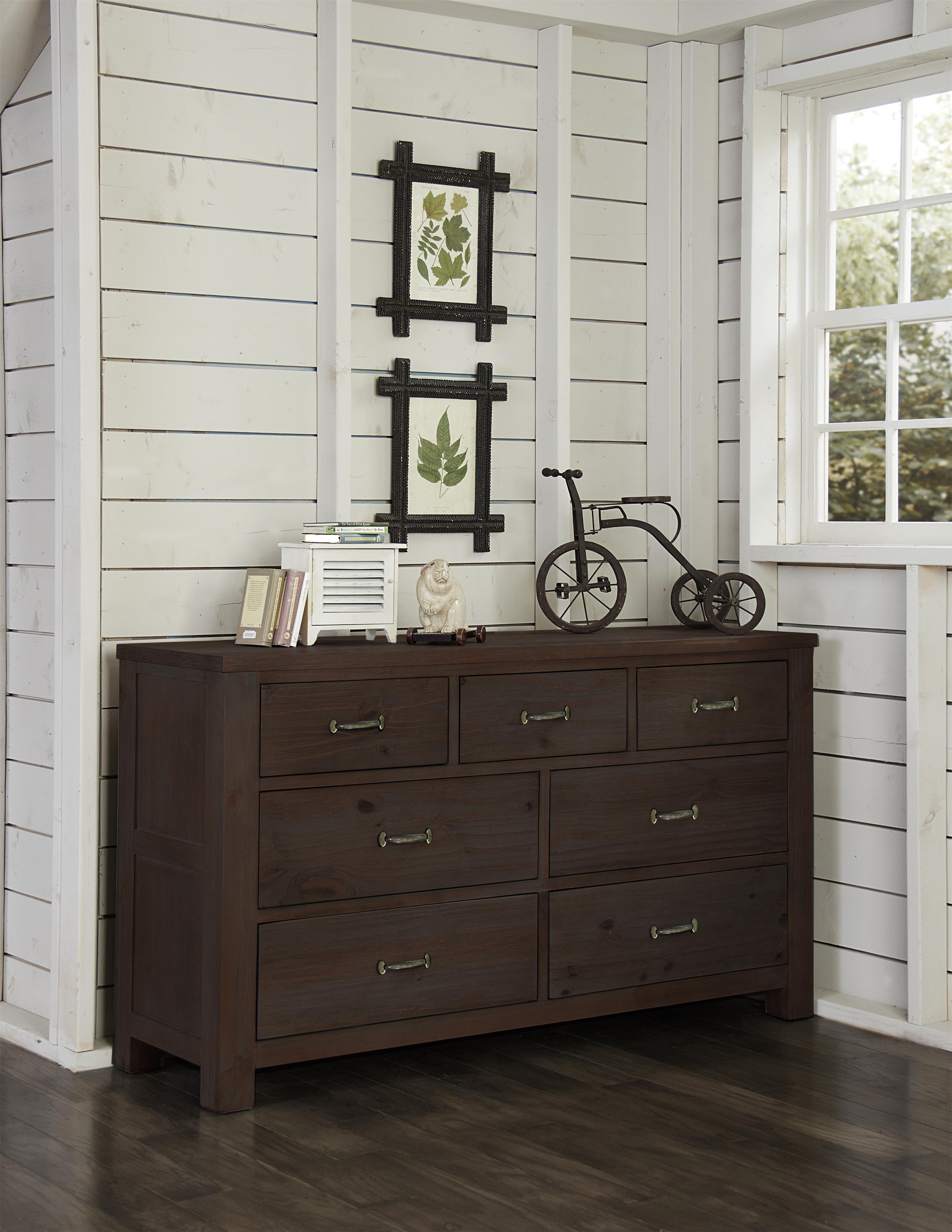 NE Kids Highlands 11500 Transitional 7 Drawer Dresser with