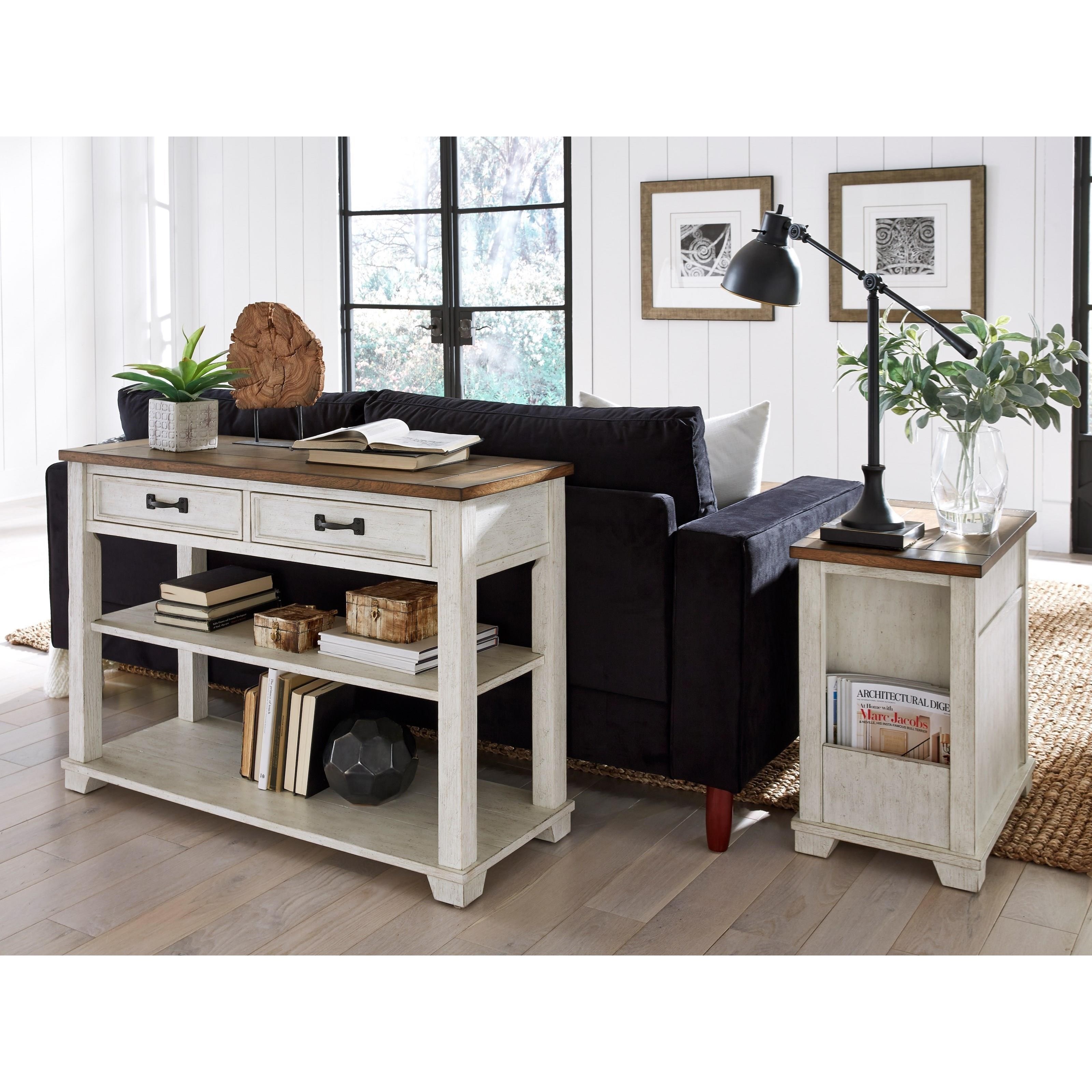 Null Furniture 5519 5519 09 Sofa Media Console Table with 2