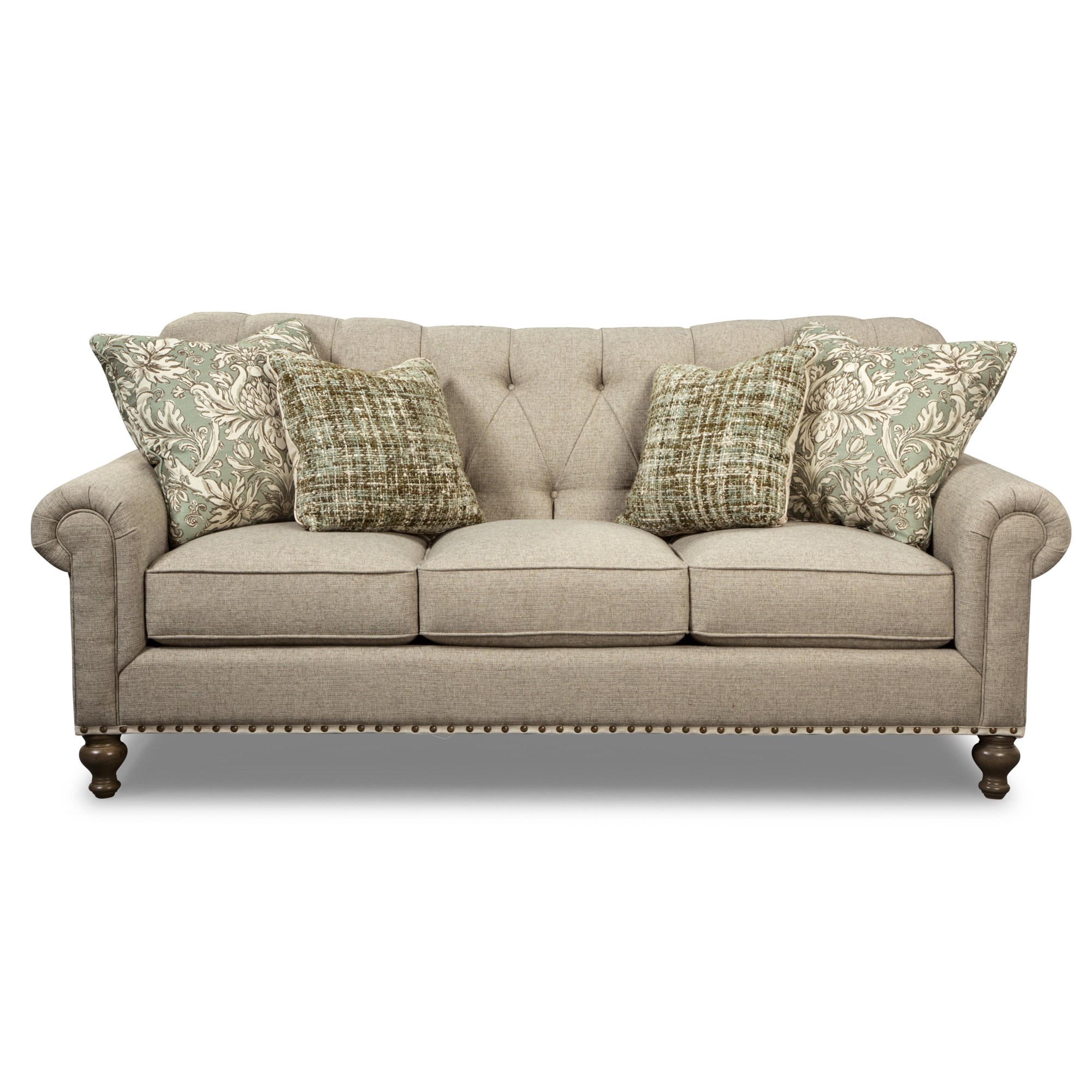 Stationary Sofa Lagniappe Uph Sofas with | Tufted Nailheads PD754100 Traditional by - Home Deen | Camelback Store Paula P754150BD Craftmaster