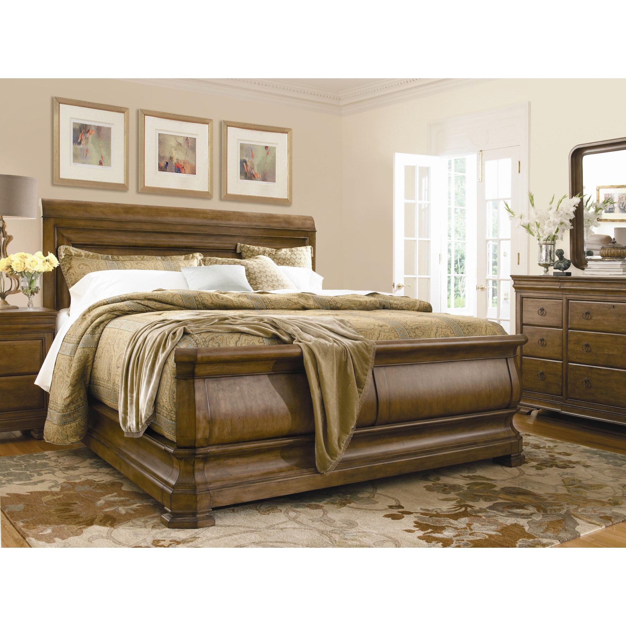 Universal New Lou PKG071766 Traditional King Sleigh Bed, Belfort Furniture