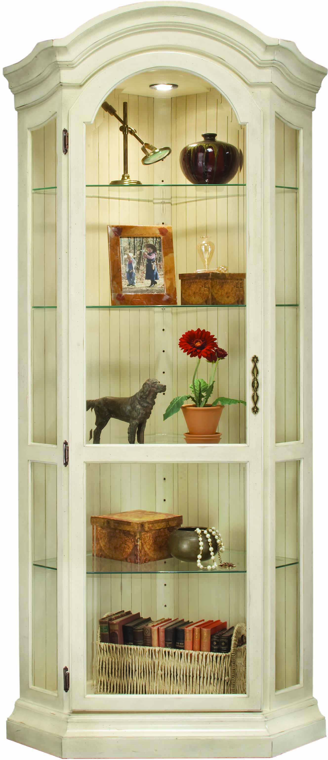 Distressed white corner curio cabinet new arrivals