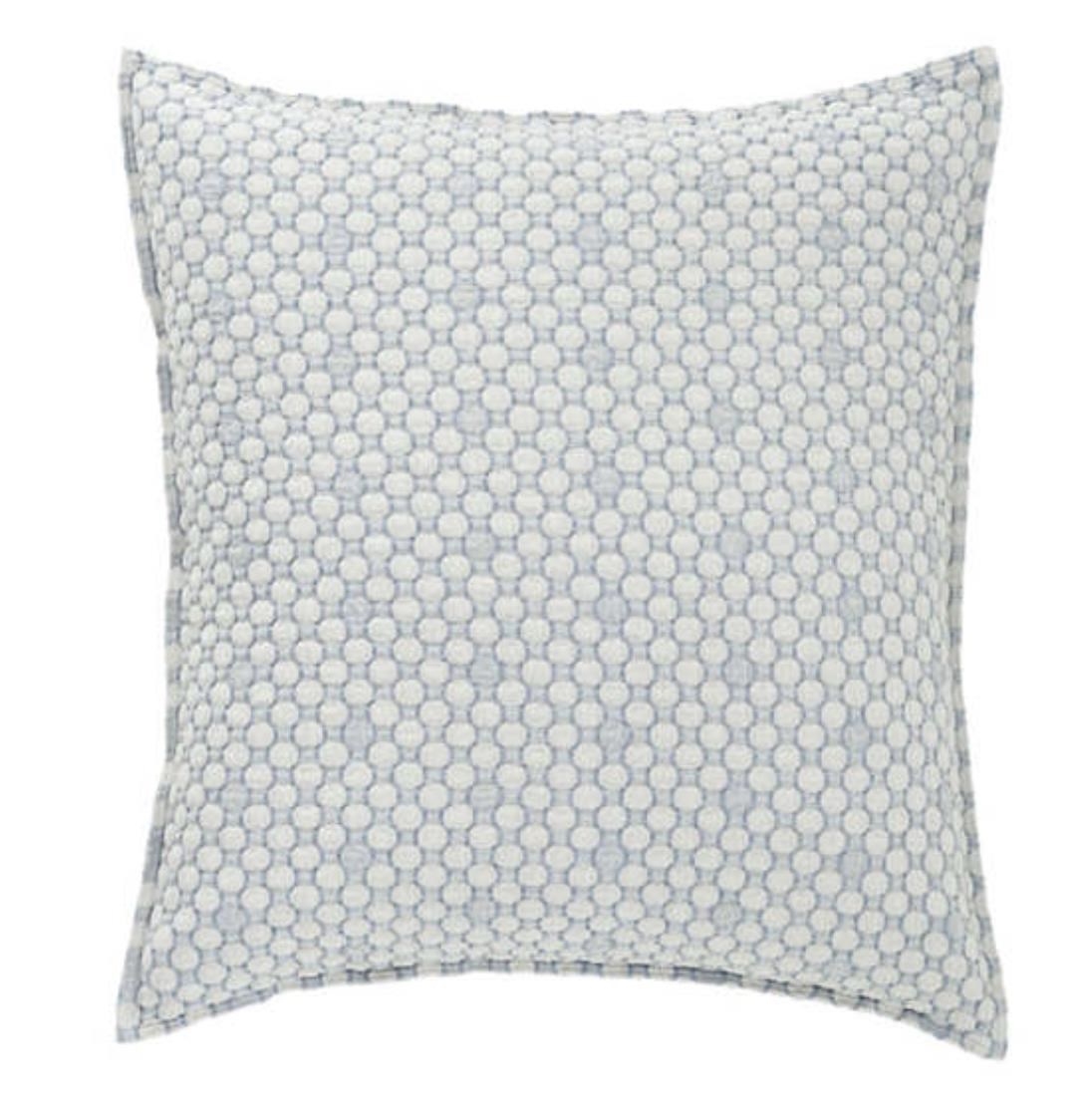 Pine Cone Hill Lodi BELPINLU876E Lodi Blue Matelasse Euro Sham Malouf Furniture Co. Bedding Pillowcases
