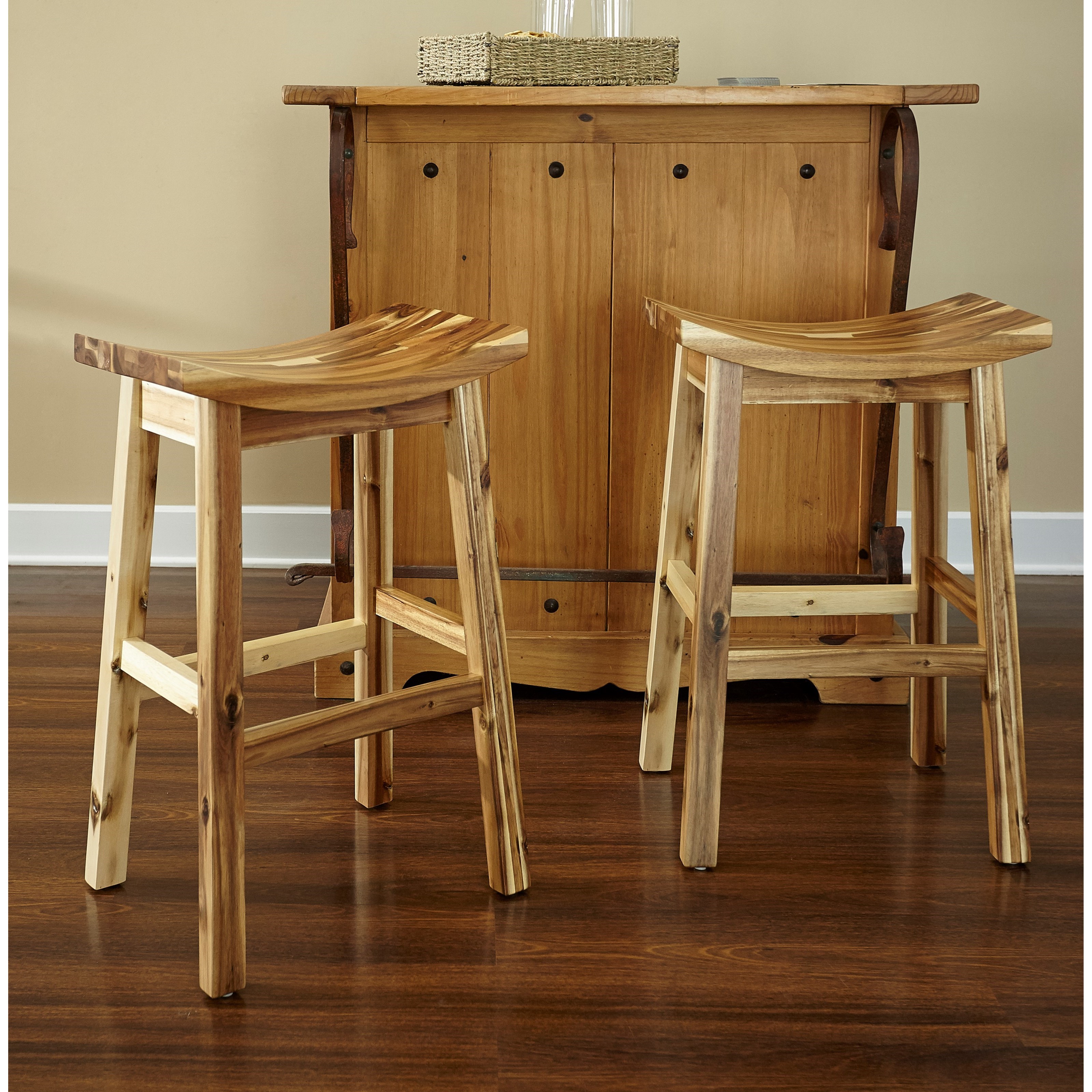 Powell Dale 16B2000BS Rustic Bar Stool with Curved Seat Wayside Furniture Mattress Bar Stools