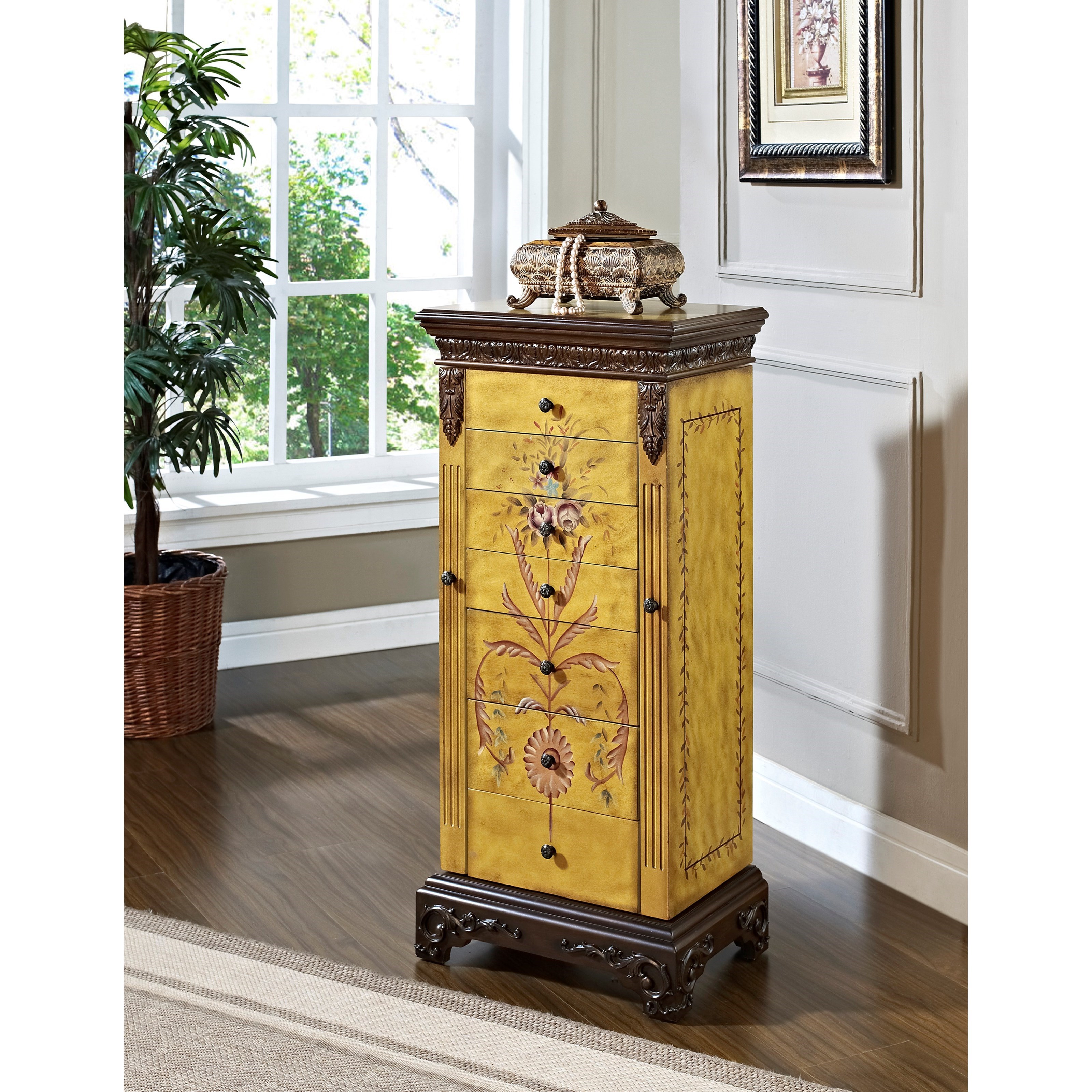 Powell Masterpiece 582 314 Hand Painted Jewelry Armoire Bullard