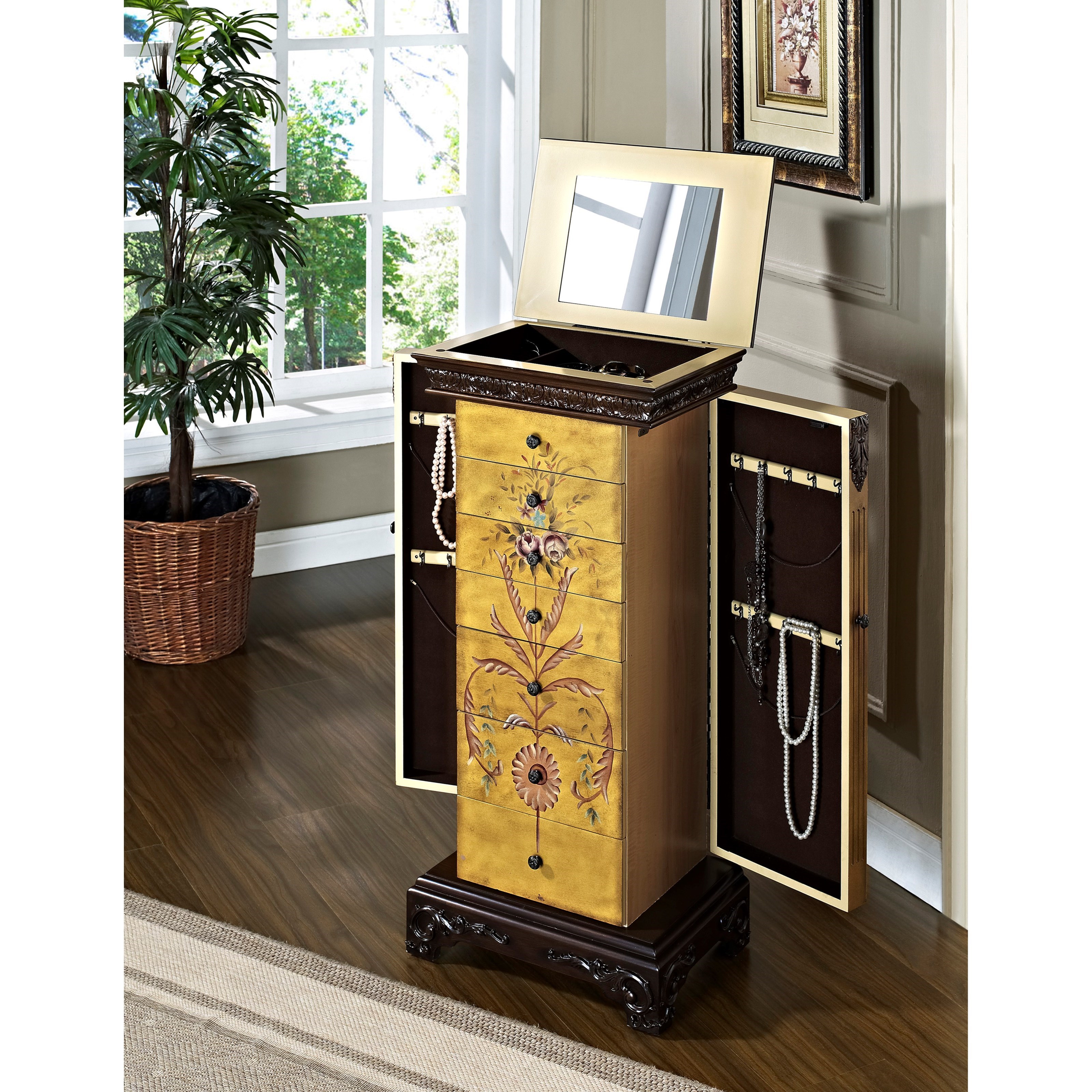 Hand painted outlet jewelry armoire