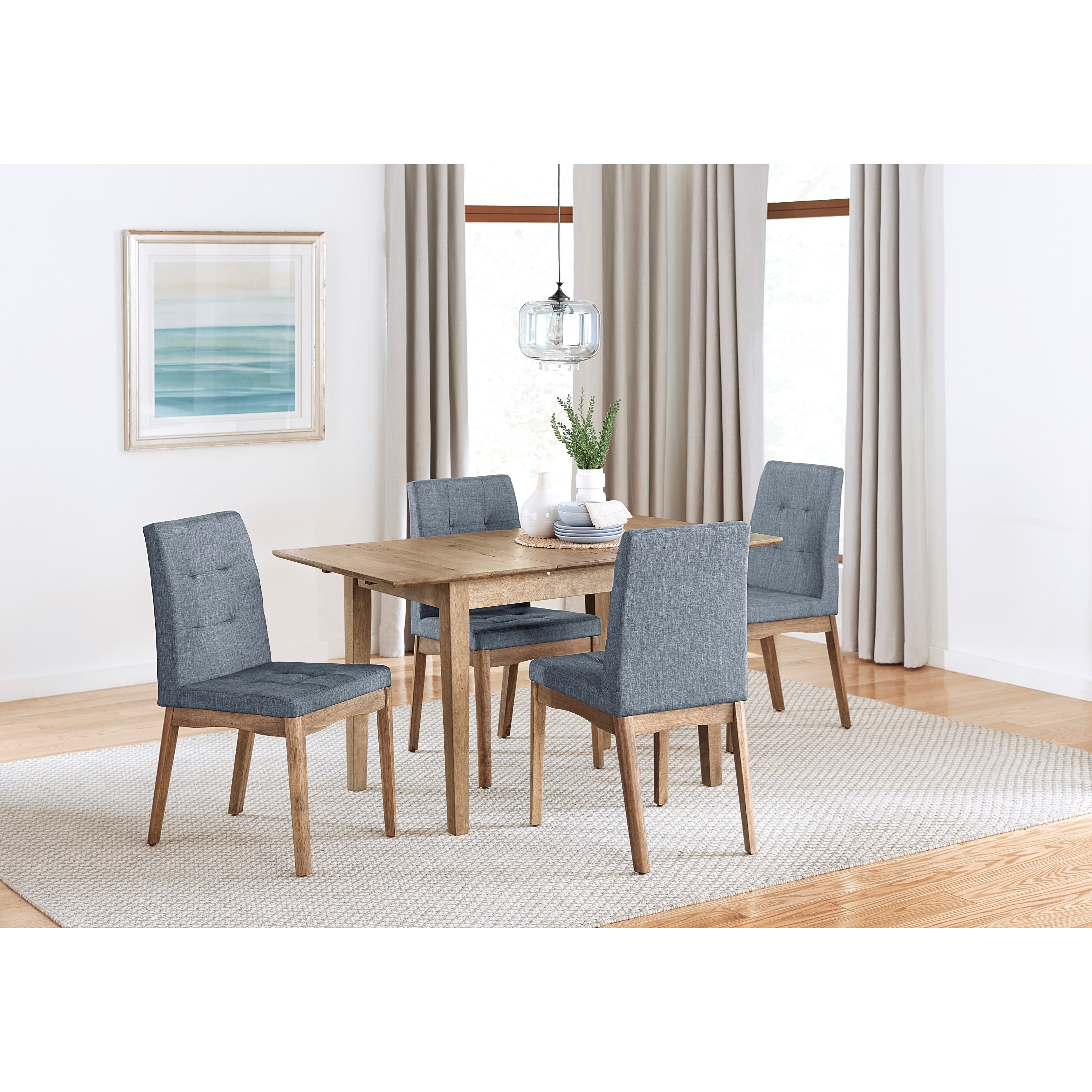 Progressive Furniture Barcelona D838 61 Gray Fabric Dining Chair with Tufted Back and Seat Wayside Furniture Mattress Chair Dining Side Chairs