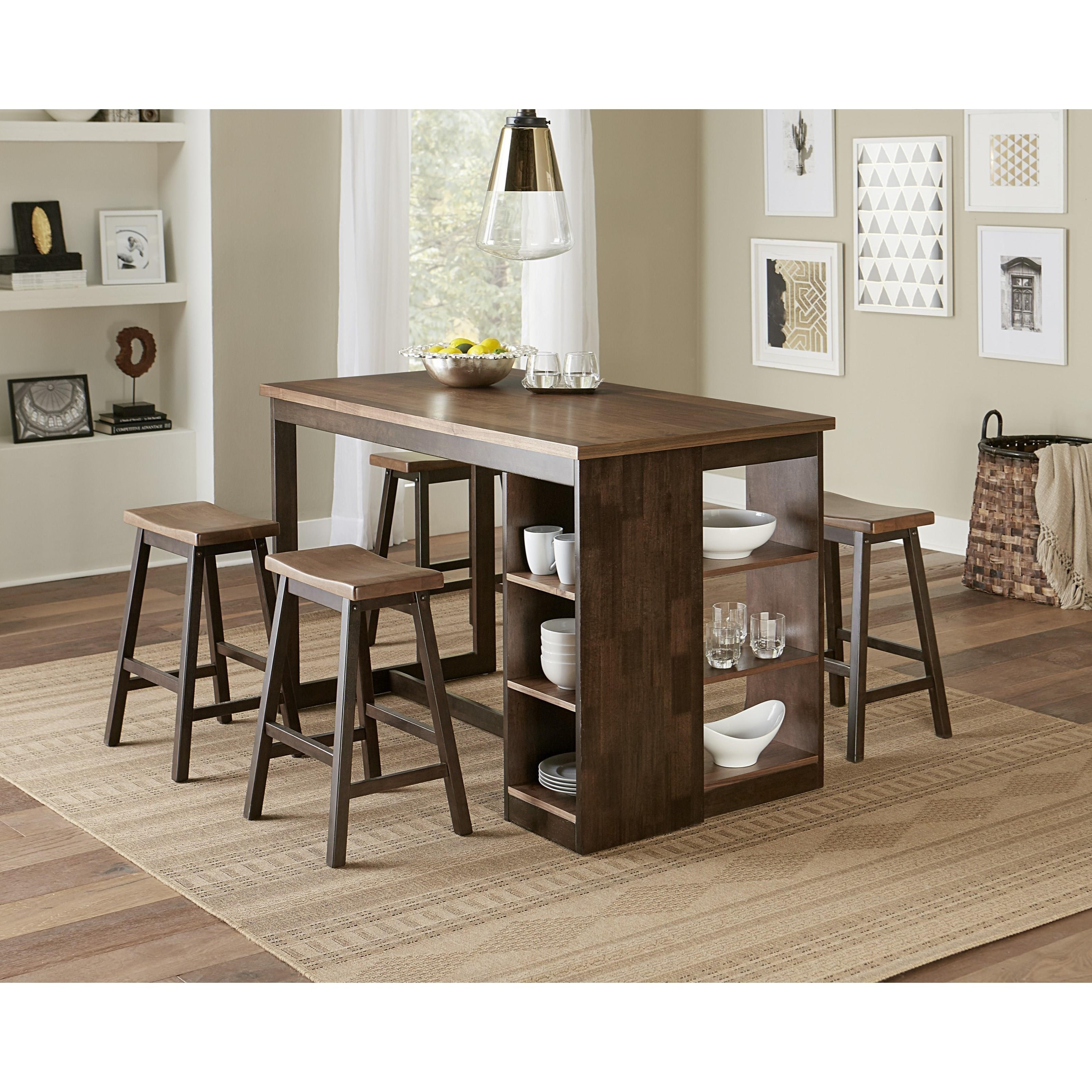 Progressive Furniture Kenny D879 14 Casual Counter Table with Shelves Wayside Furniture Mattress Table Dining formal