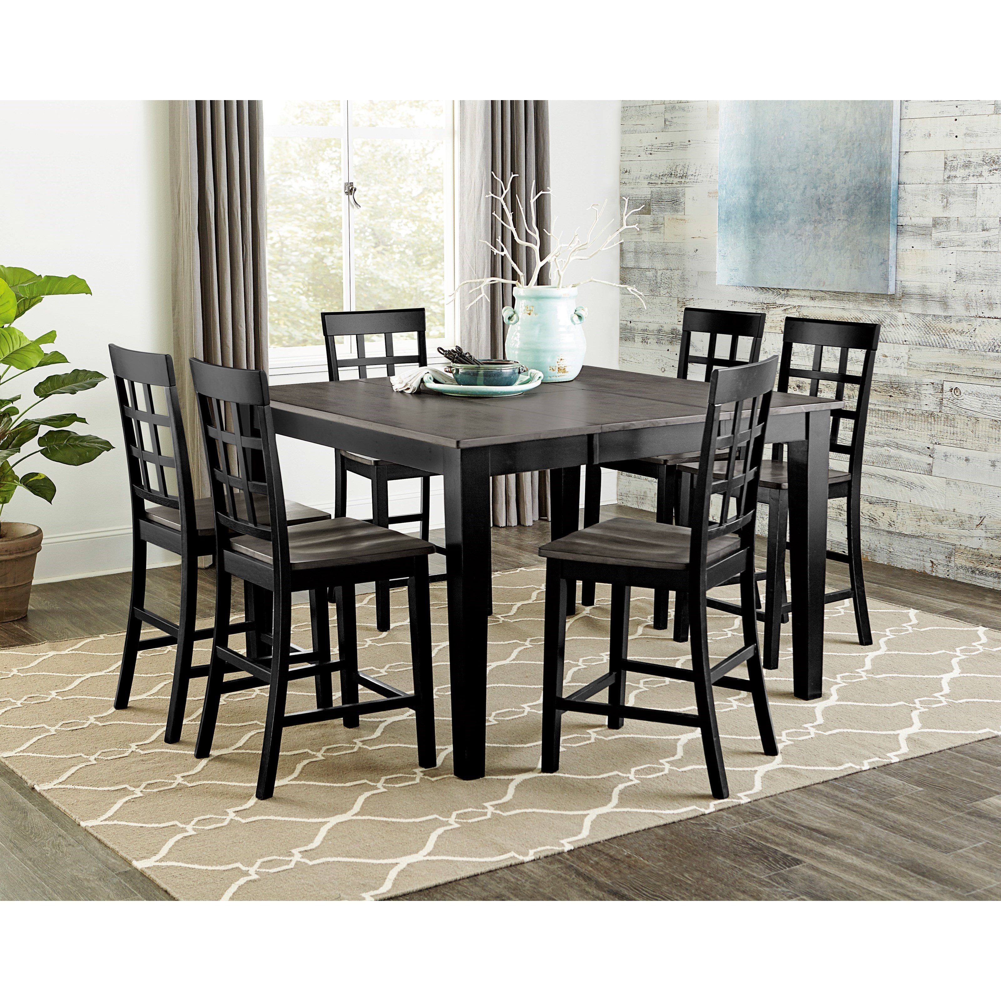 Black counter height table with leaf store