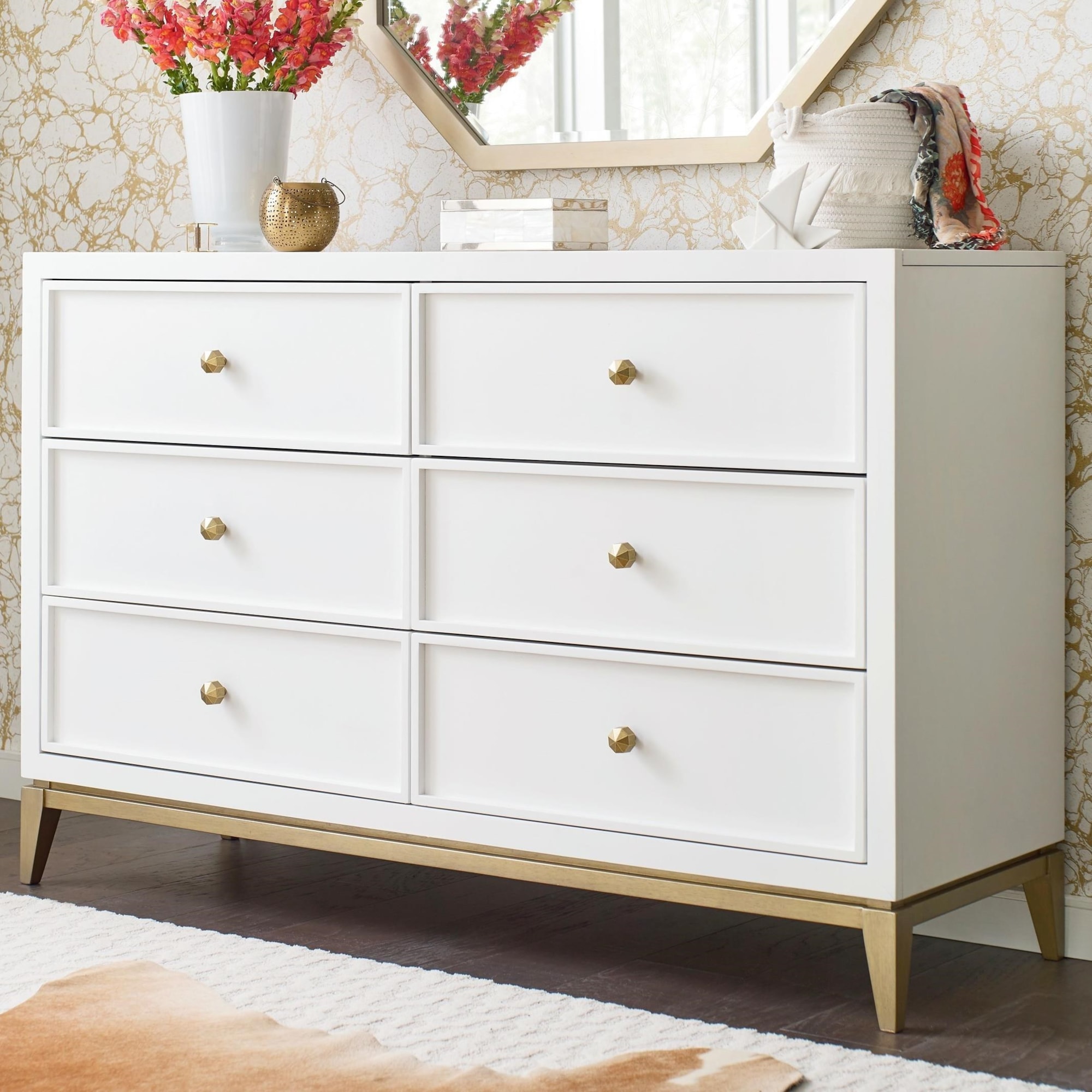 Rachael Ray Home Alexis 000028529434 6 Drawer Dresser with Gold 