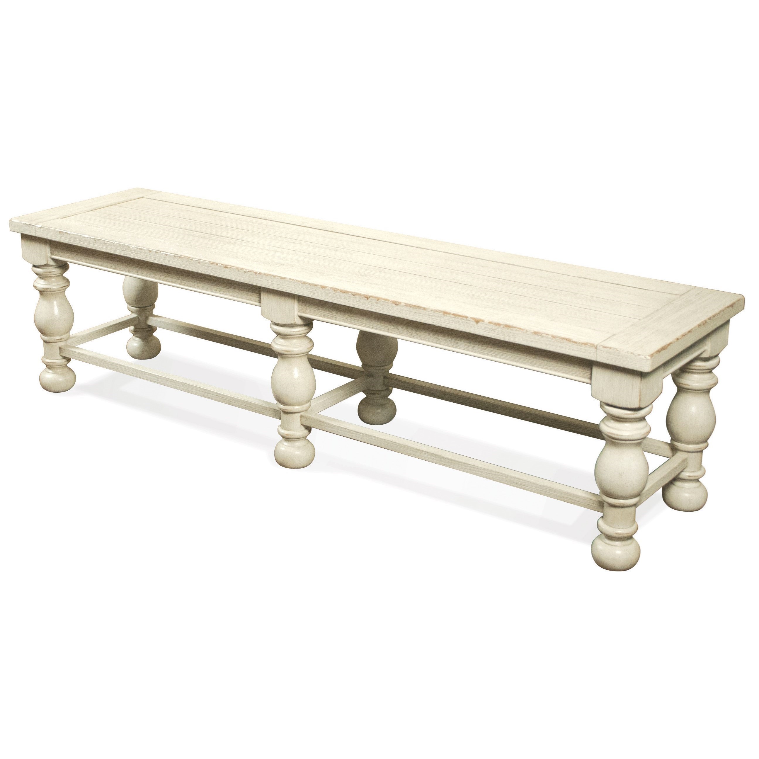Riverside Furniture Aberdeen 21259 Farmhouse Dining Bench with Turned Legs Wayside Furniture Mattress Bench Dining Benches