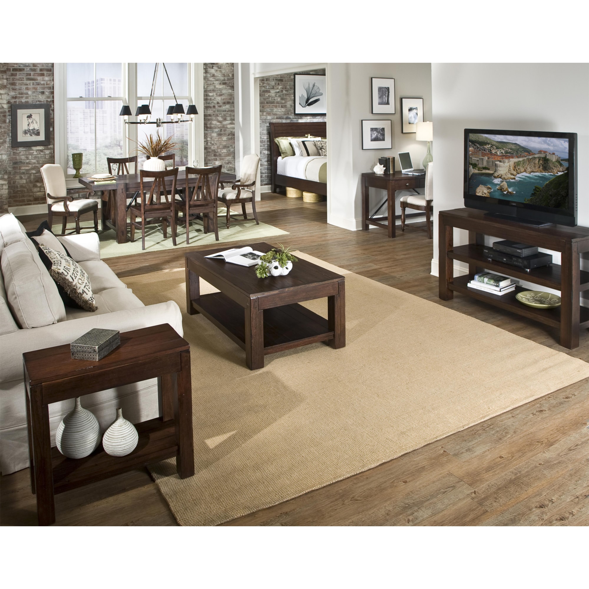 Riverside Furniture Castlewood 33513 Chairside Table with Fixed Lower