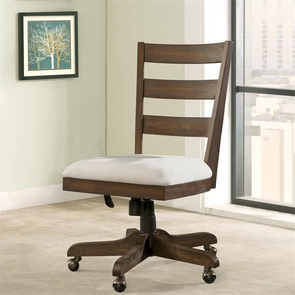 Upholstered desk chair on sale with wheels