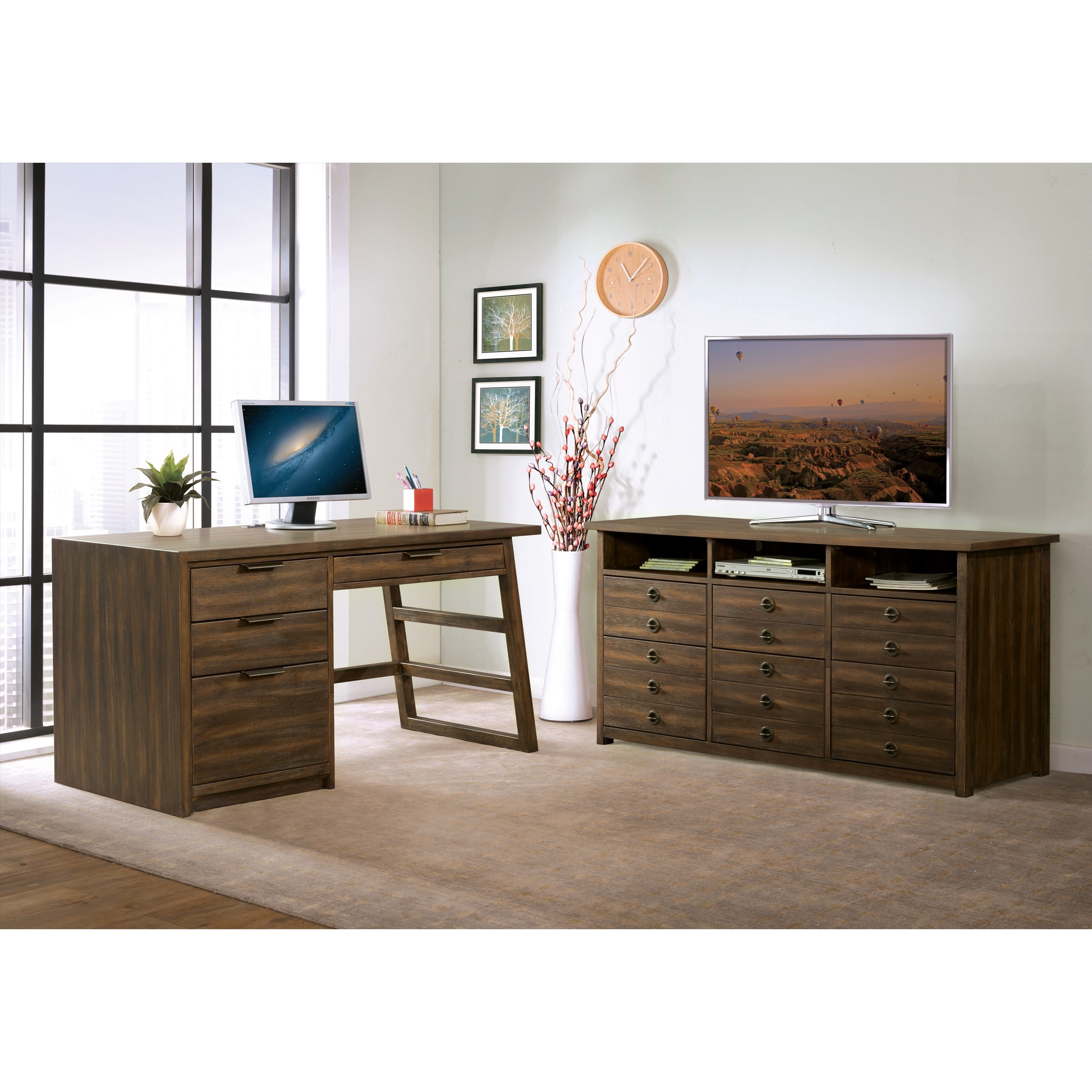 Riverside Furniture Perspectives 28030 Single Pedestal Desk with
