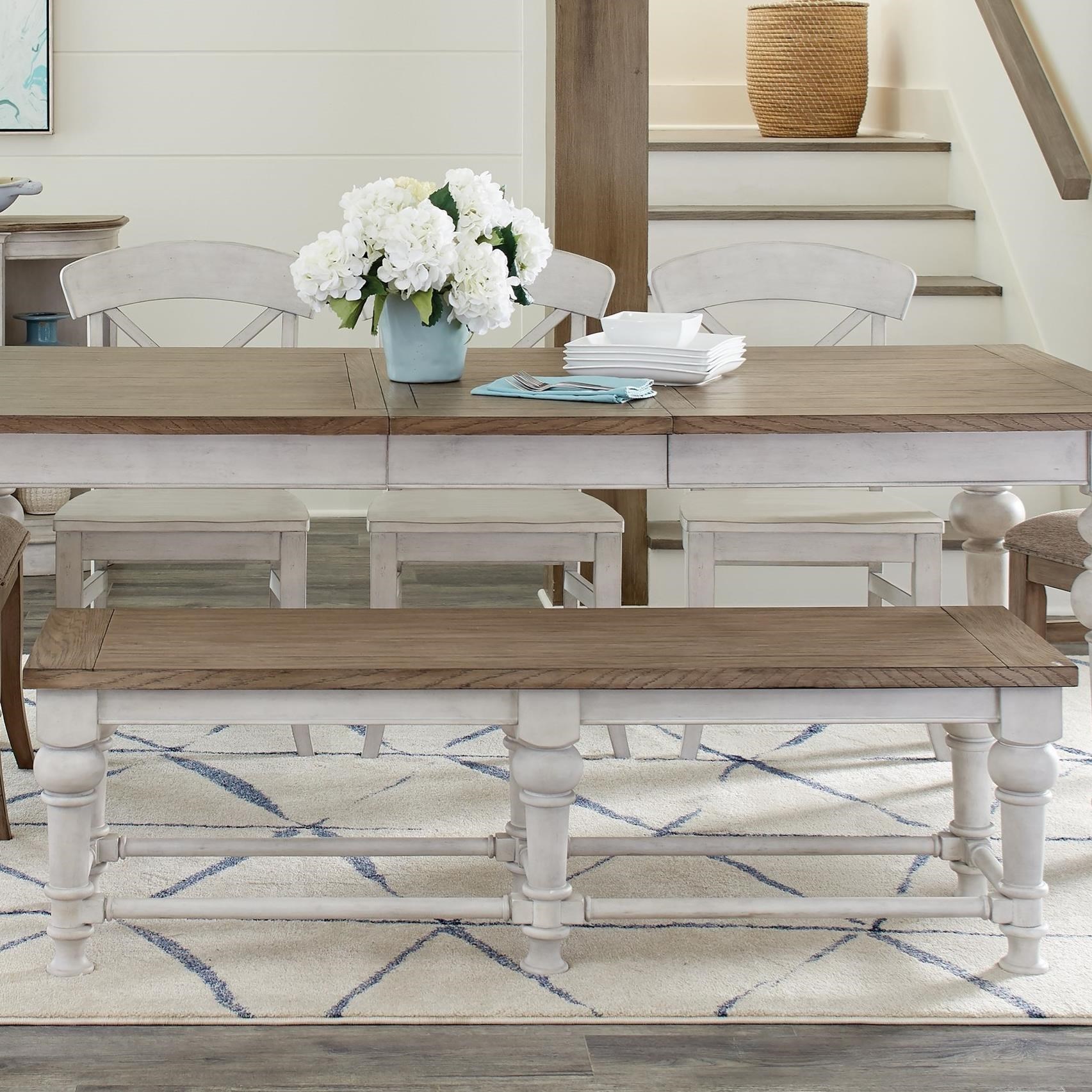 Riverside Furniture Southport 58959 Farmhouse Dining Bench with