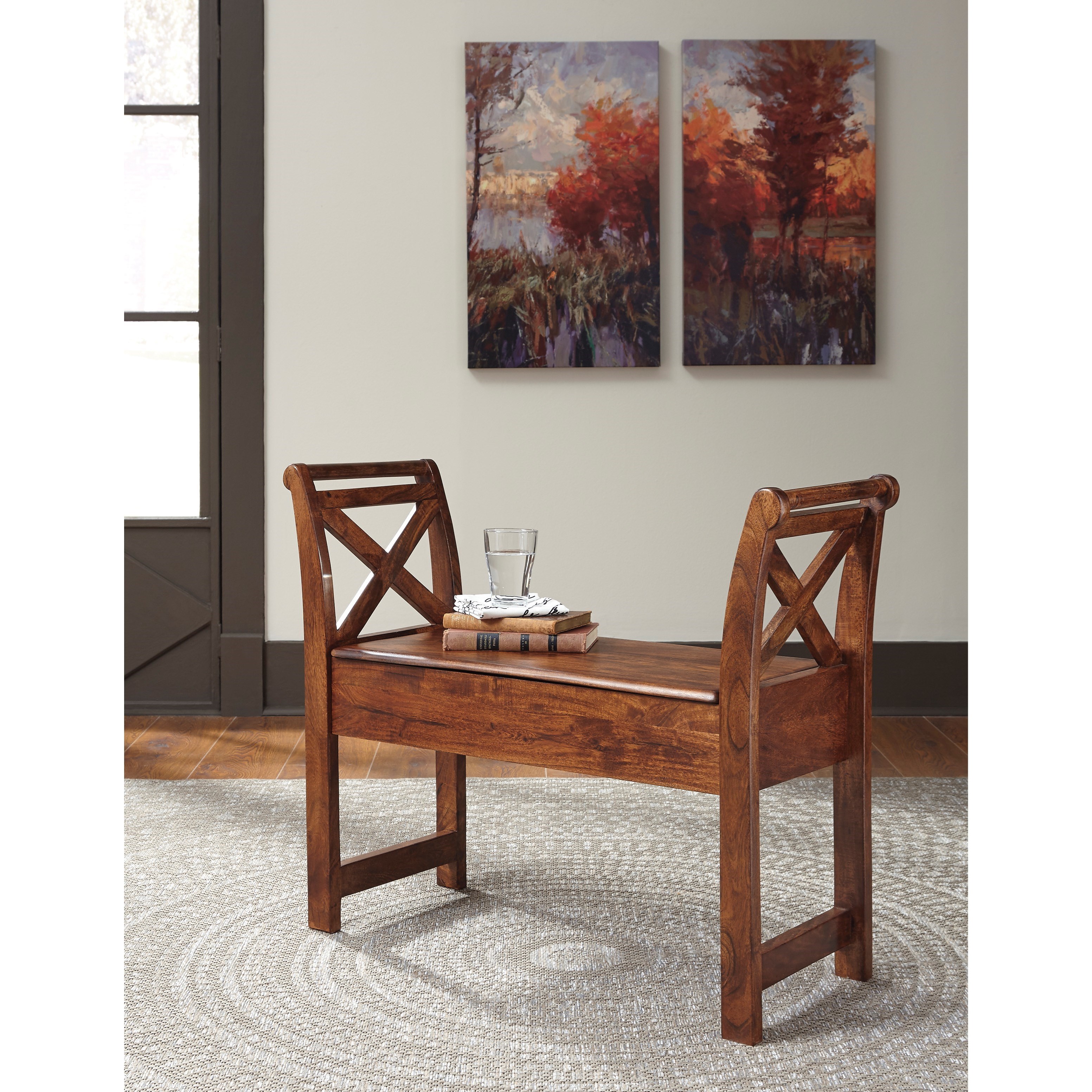 Ashley Signature Design Abbonto 1318686 Acacia Solid Wood Accent
