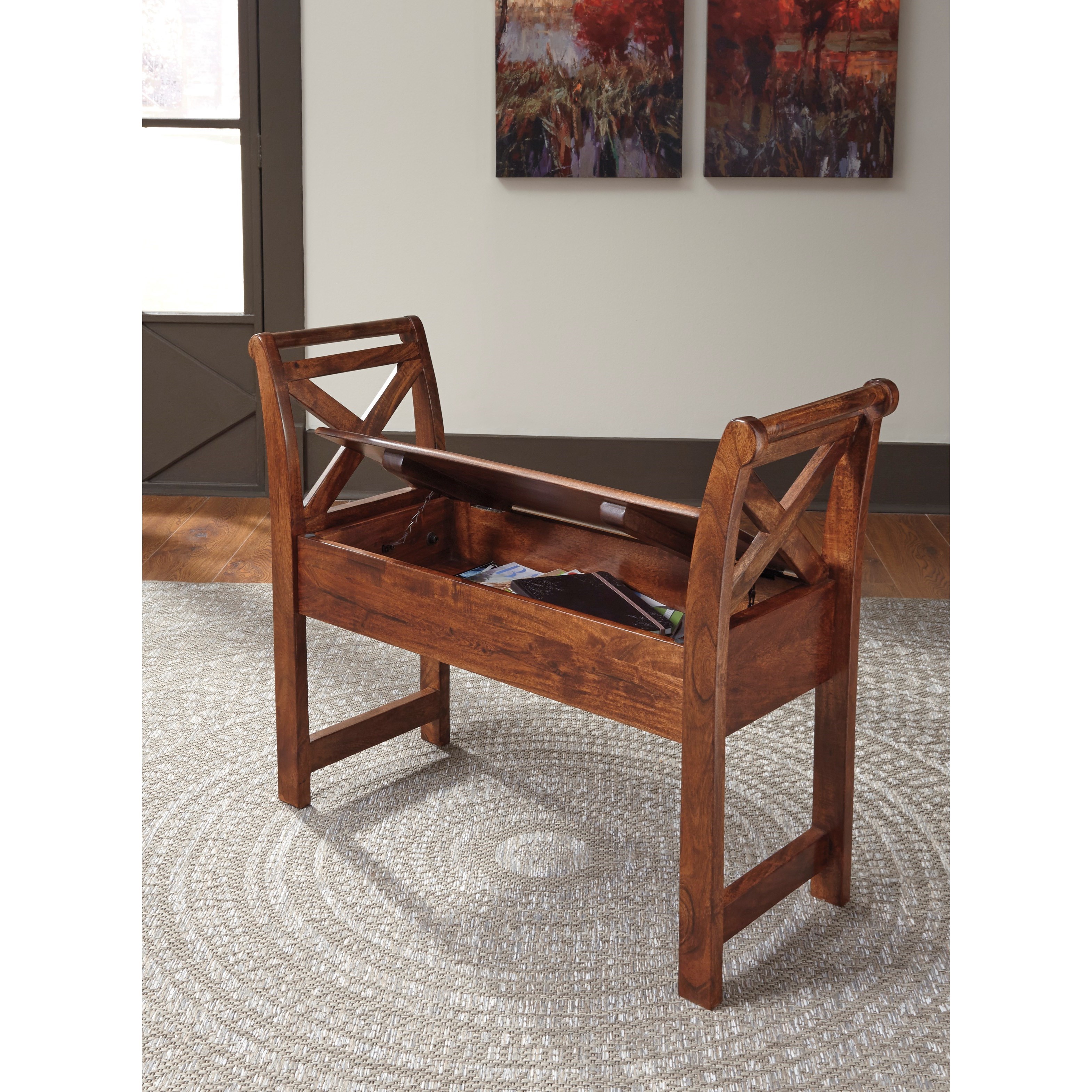 Wood online accent bench