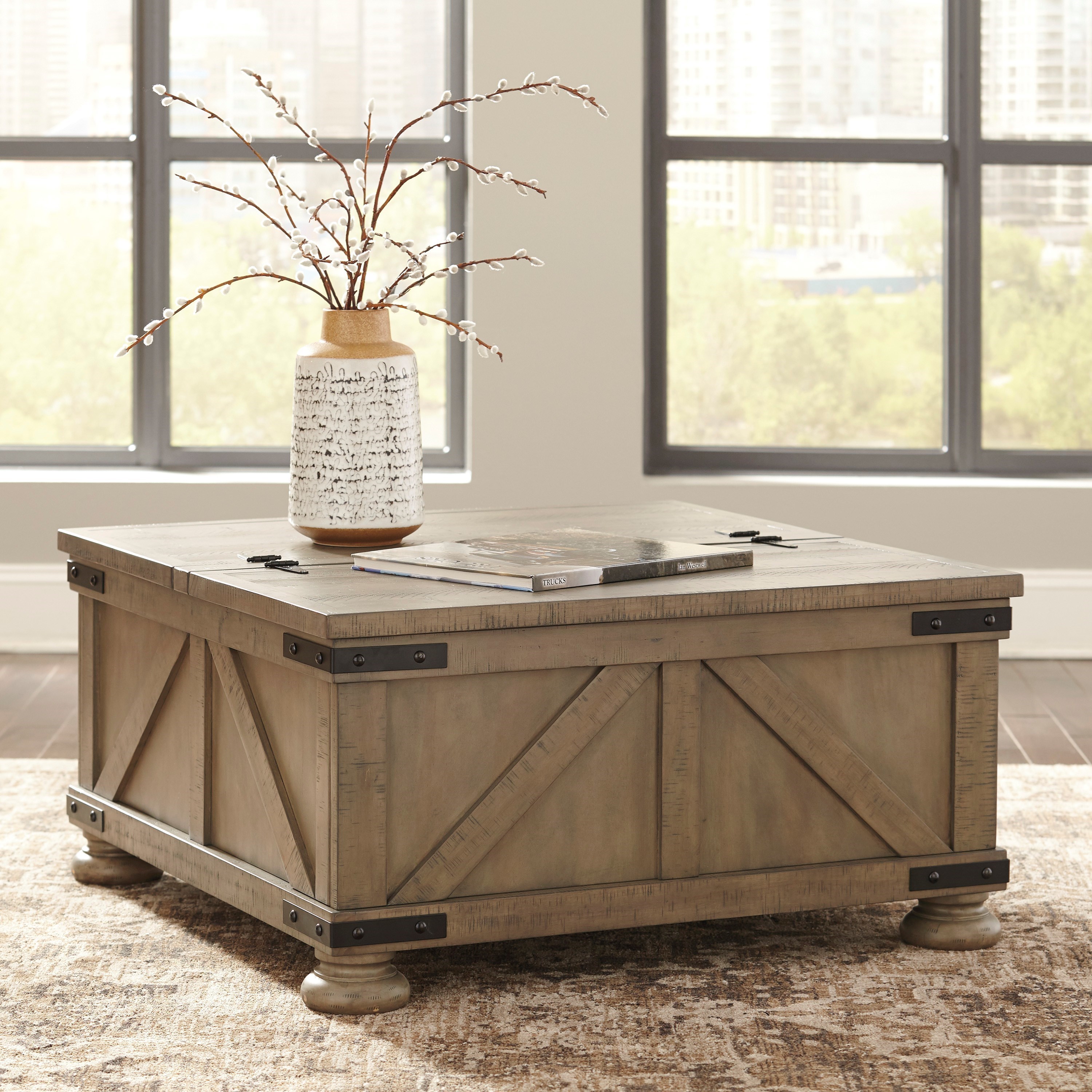 Ashley cocktail table on sale storage