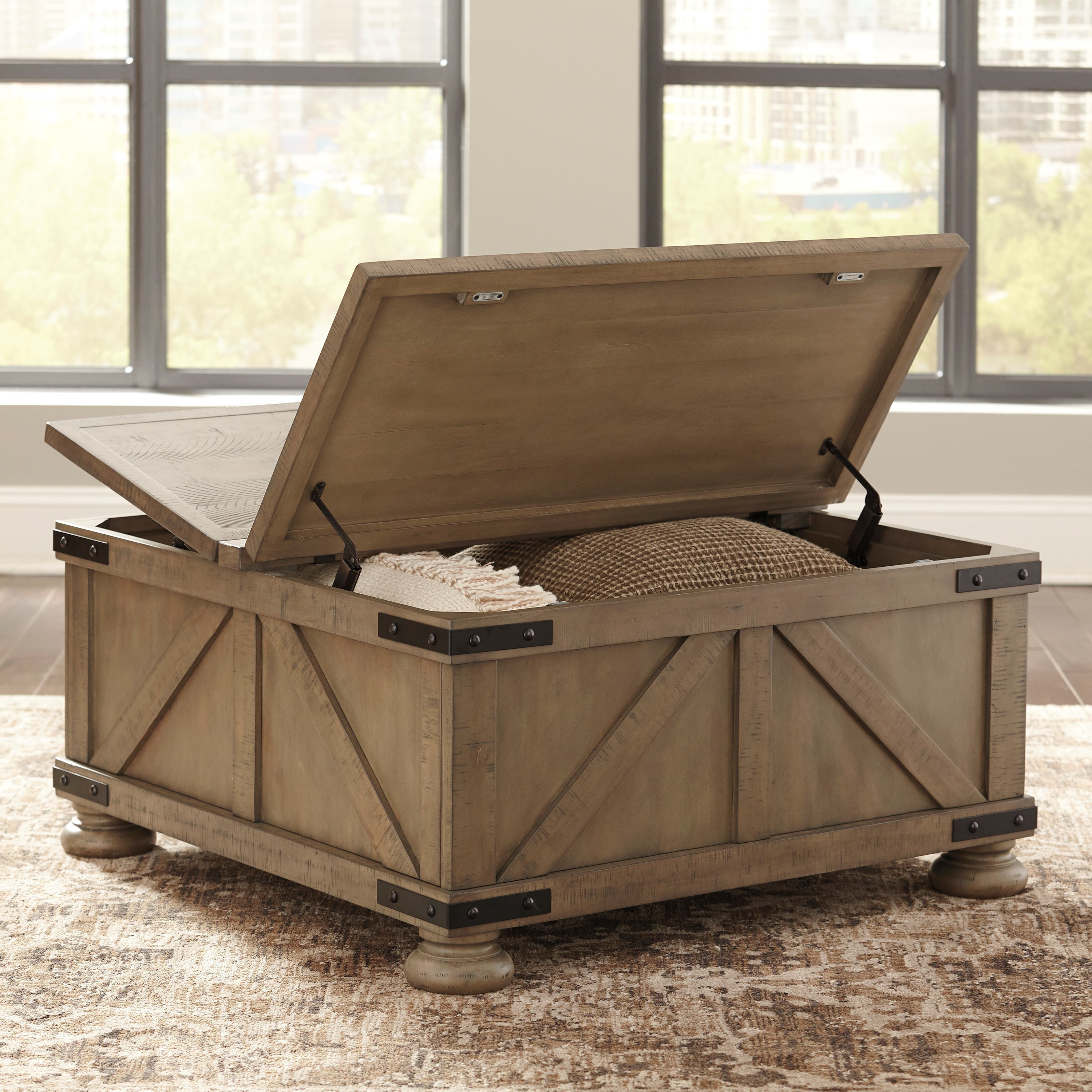 Ashley cocktail table on sale storage