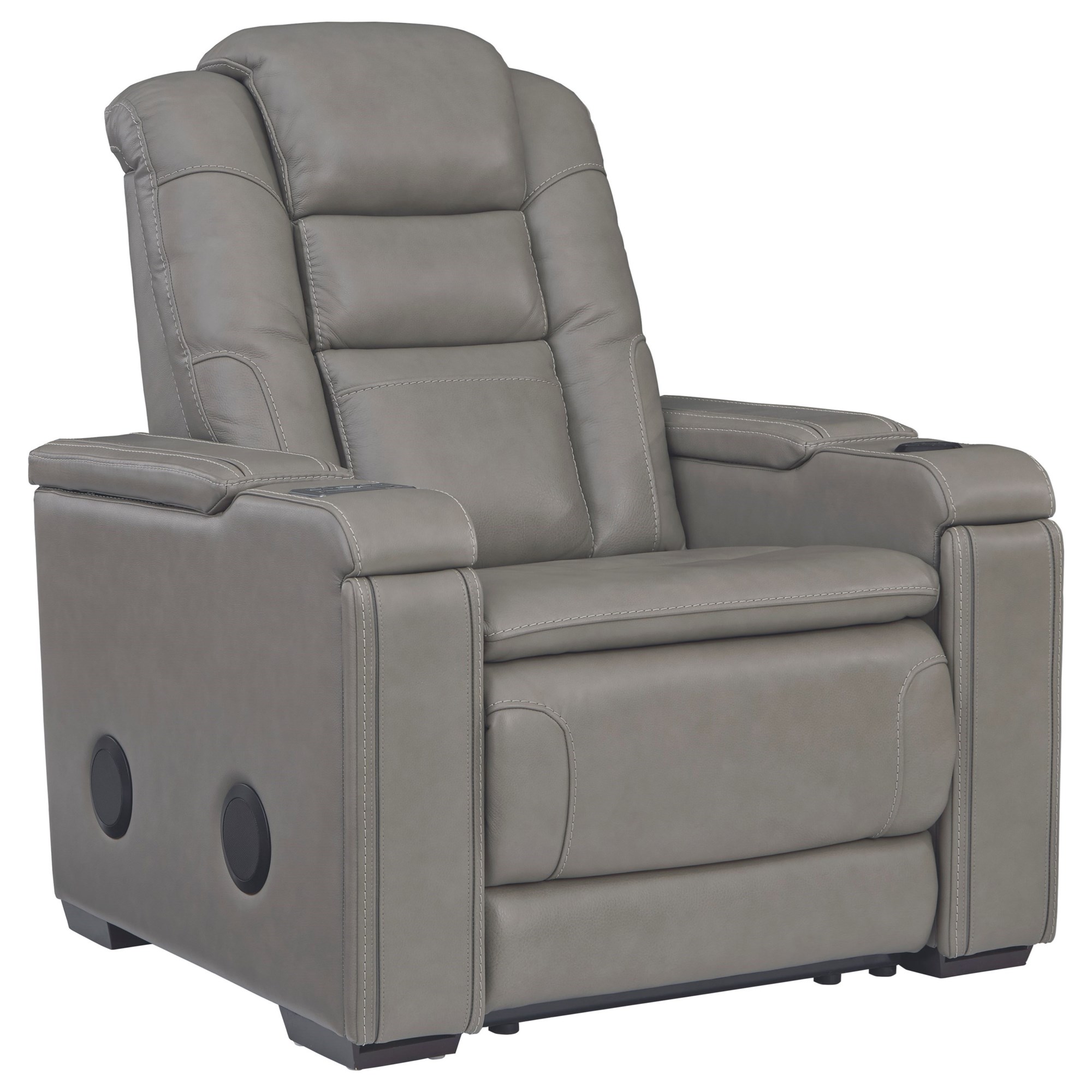 Ashley Signature Design Boerna 1361730 Leather Match Power Recliner with  Adjustable Headrest, Bluetooth Speakers, Cup Holders, and USB/Wireless  Charging, Dunk & Bright Furniture