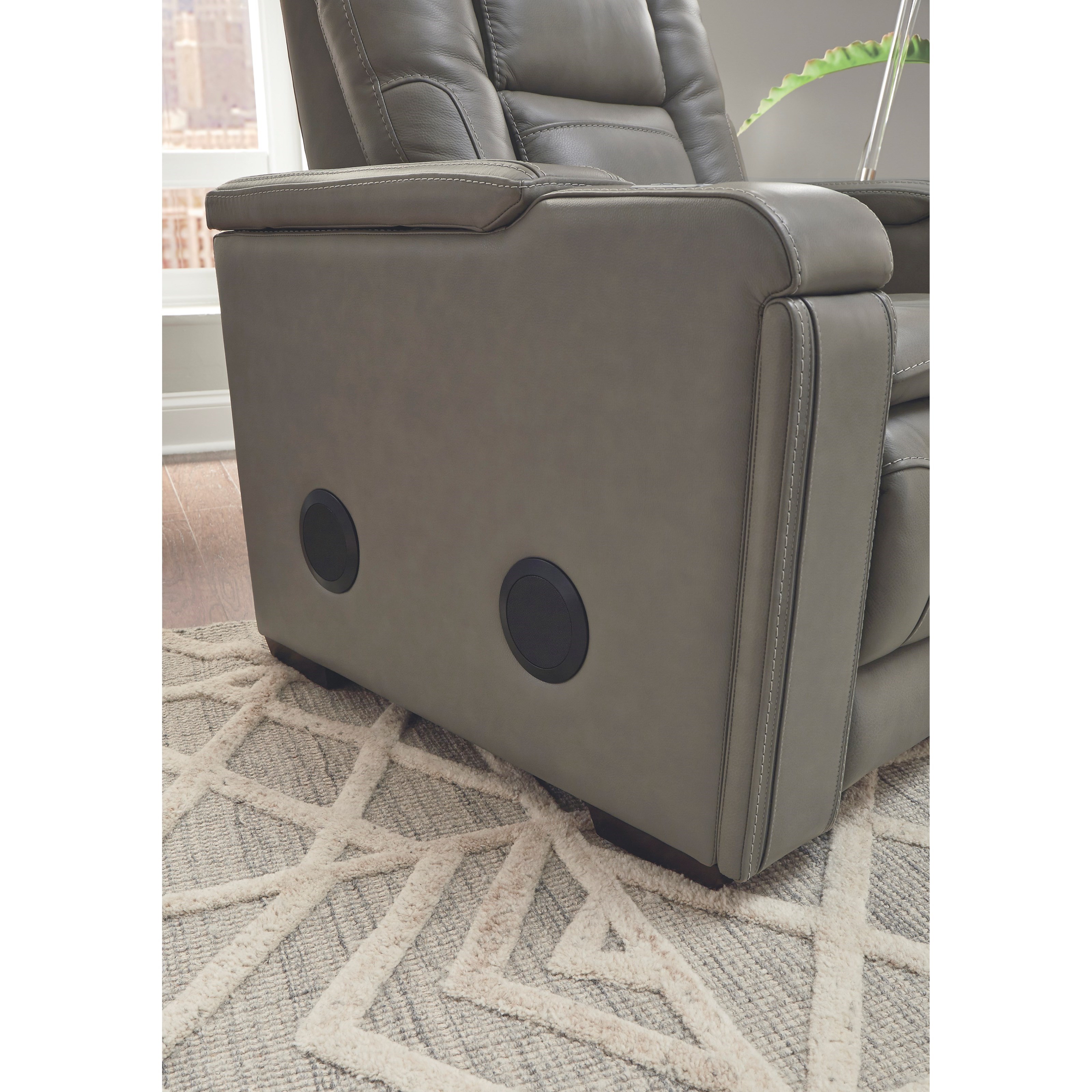 Leather recliner with bluetooth speakers shop