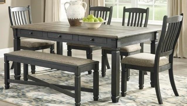 Tyler creek dining table and 4 chairs and bench sales