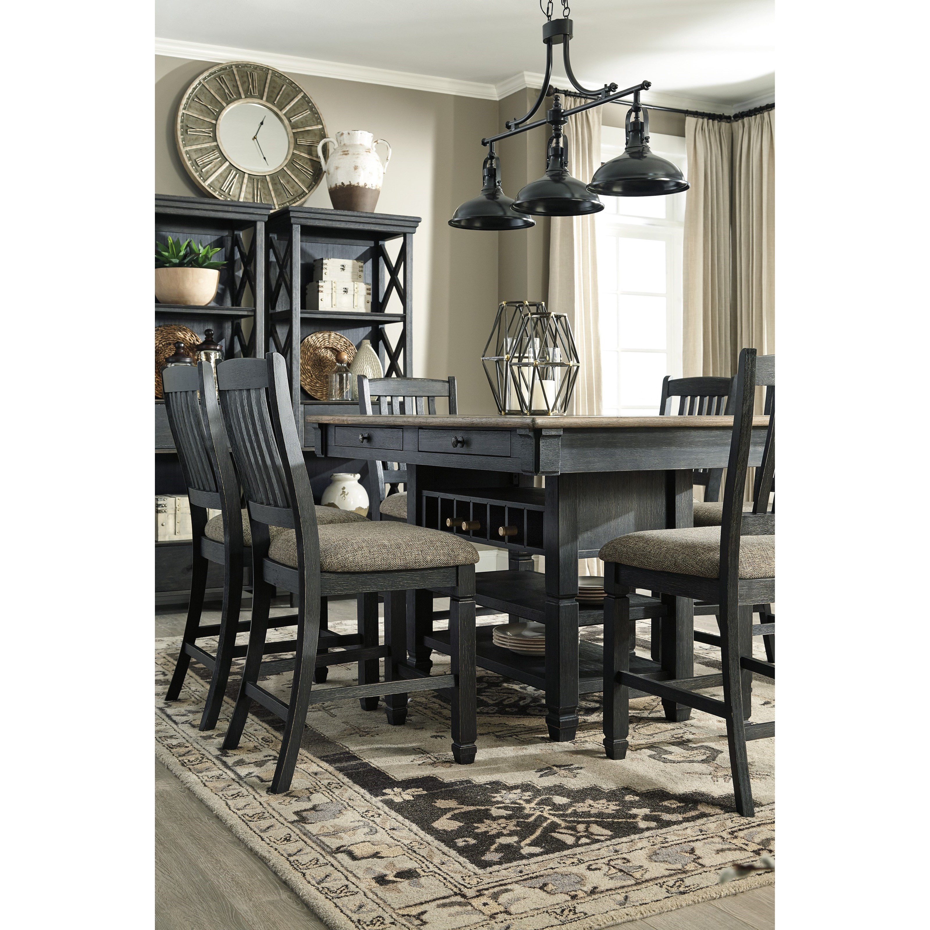 Dining room set with wine storage hot sale