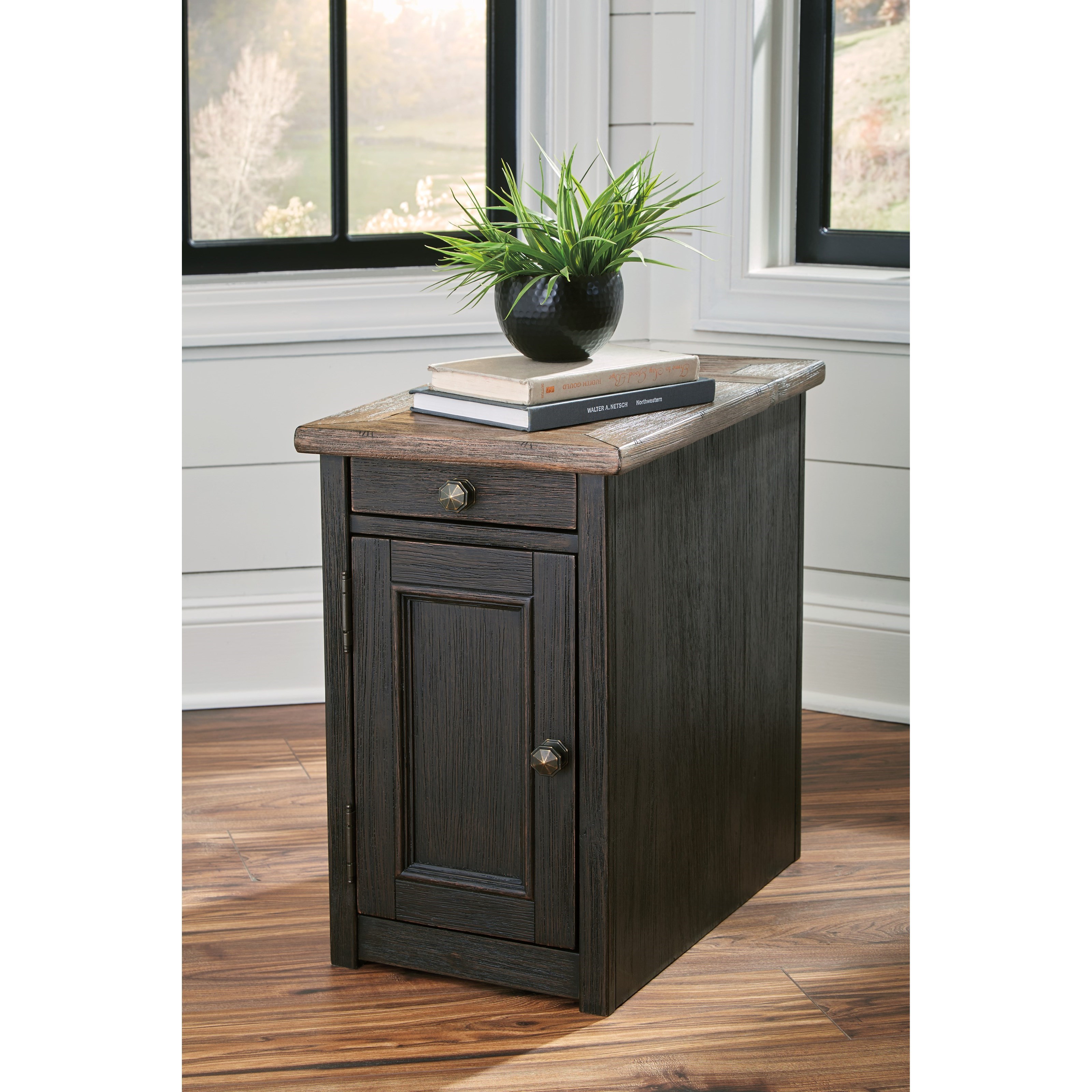 Chair side end table store